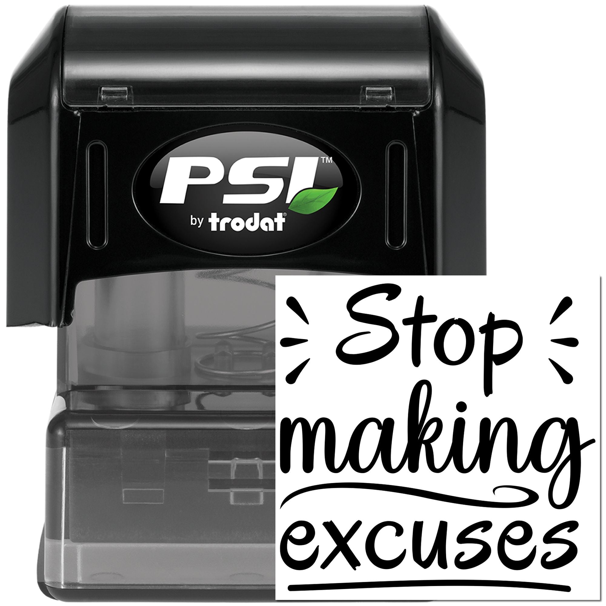 Pre-Inked Stop Making Excuses Party Favor Stamp