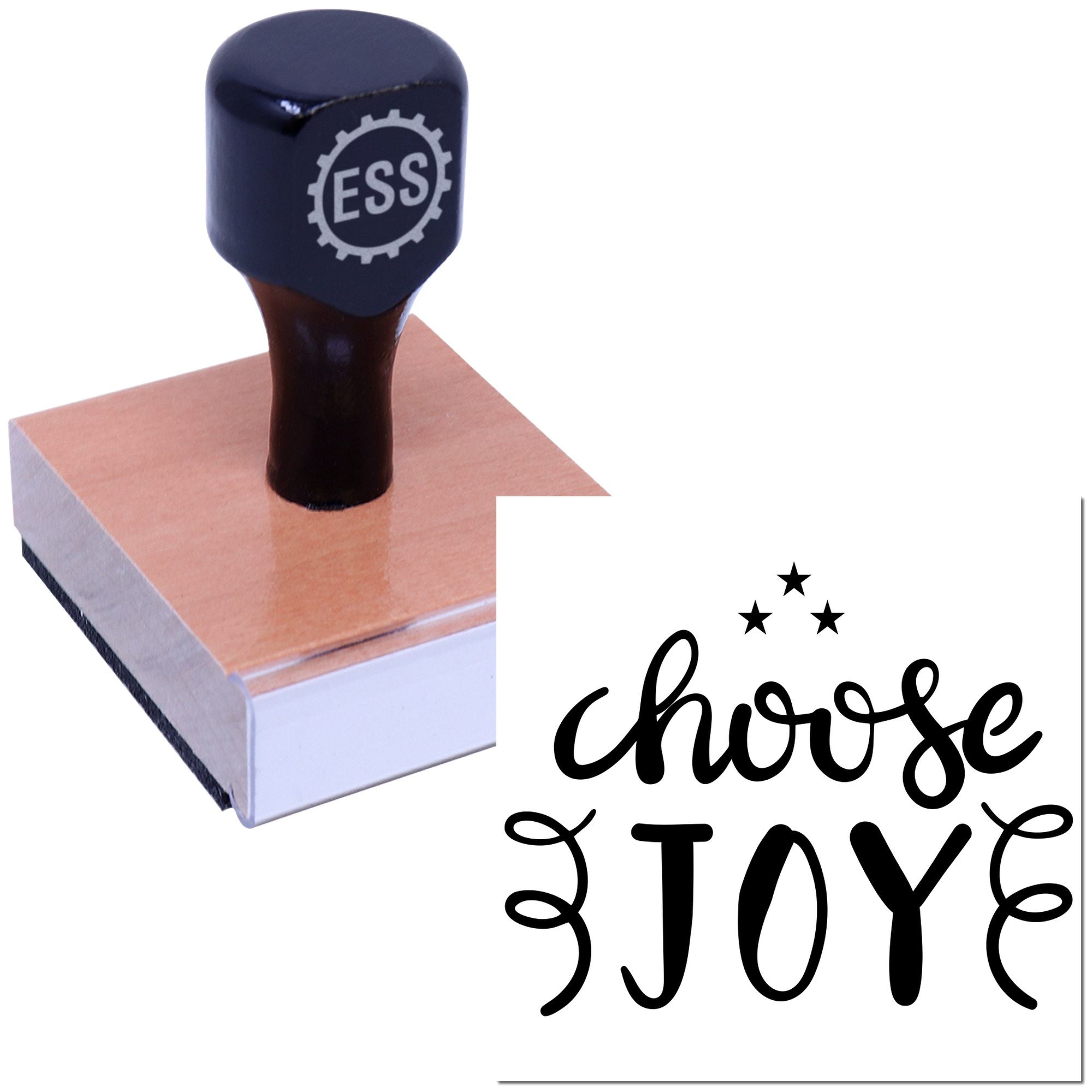 Cheerful Star Typography Card Rubber Stamp