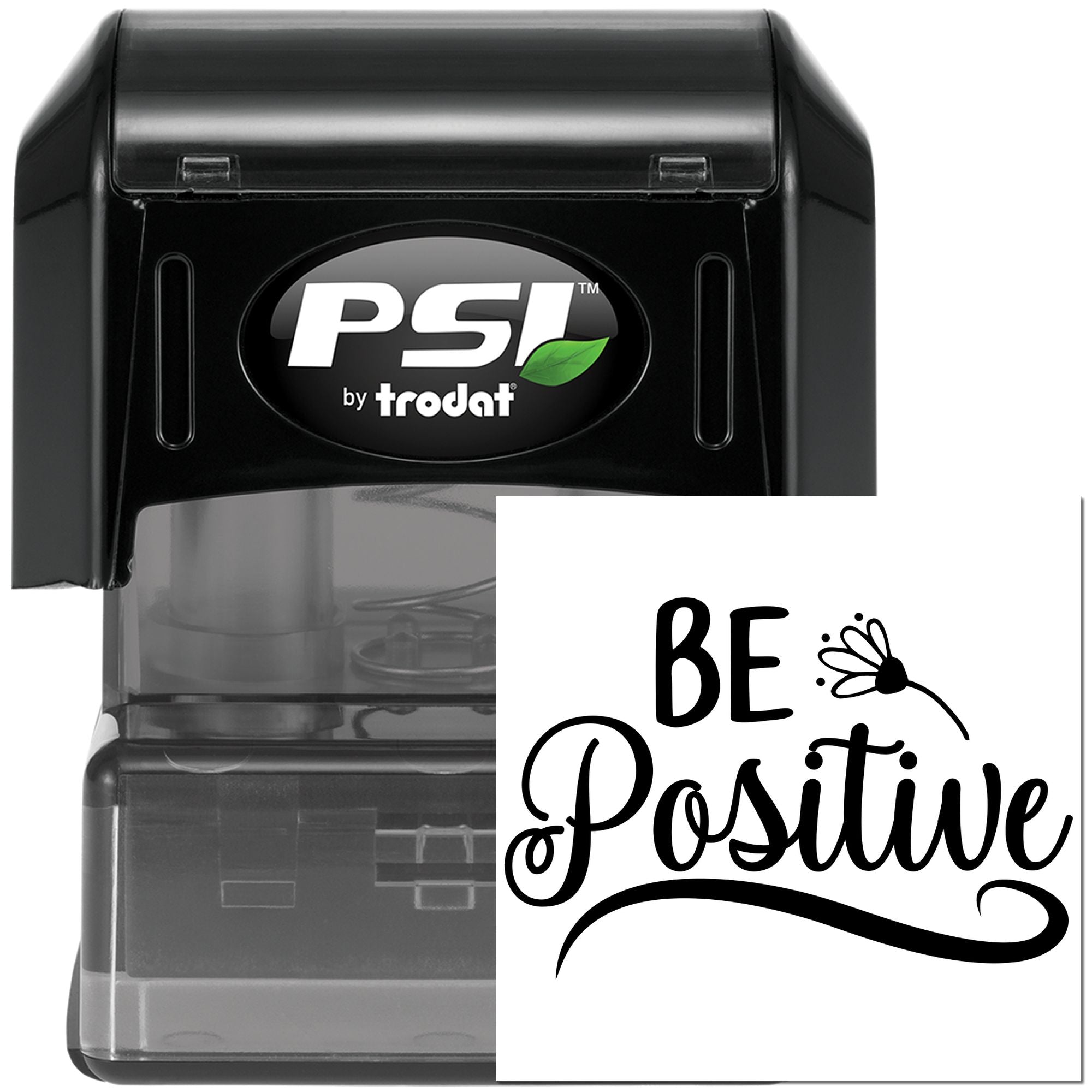 Pre-Inked Be Positive Message Card Stamp