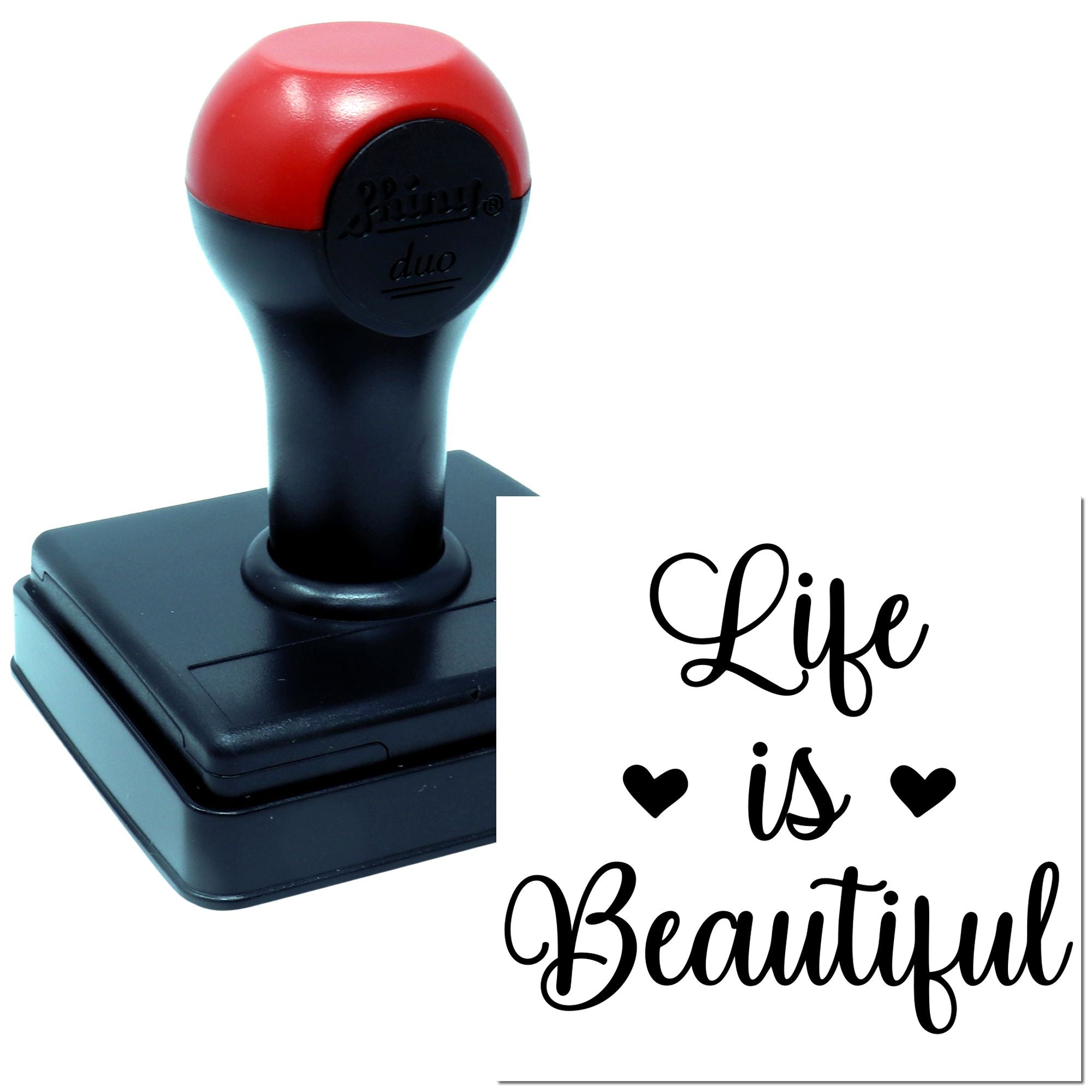 Duo Life Is Beautiful Heartfelt Script Art Hand Stamp