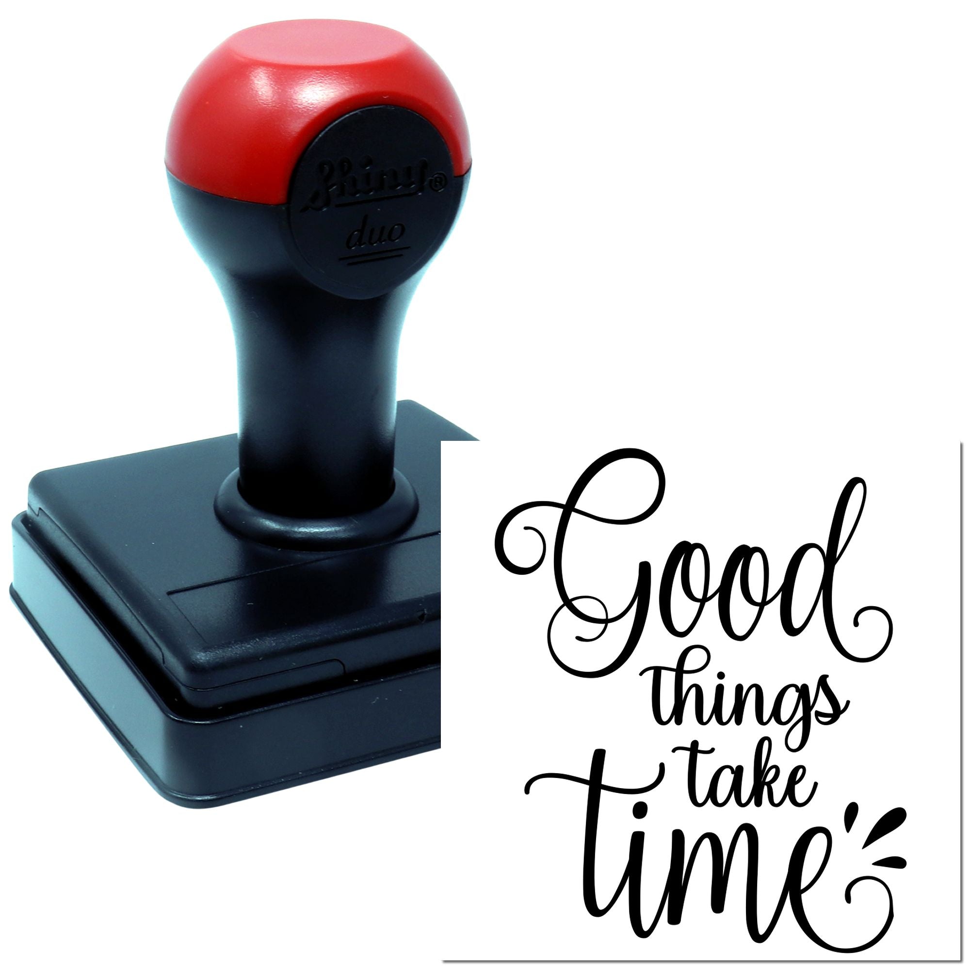 Duo Whimsical Calligraphy Poster About Patience Hand Stamp