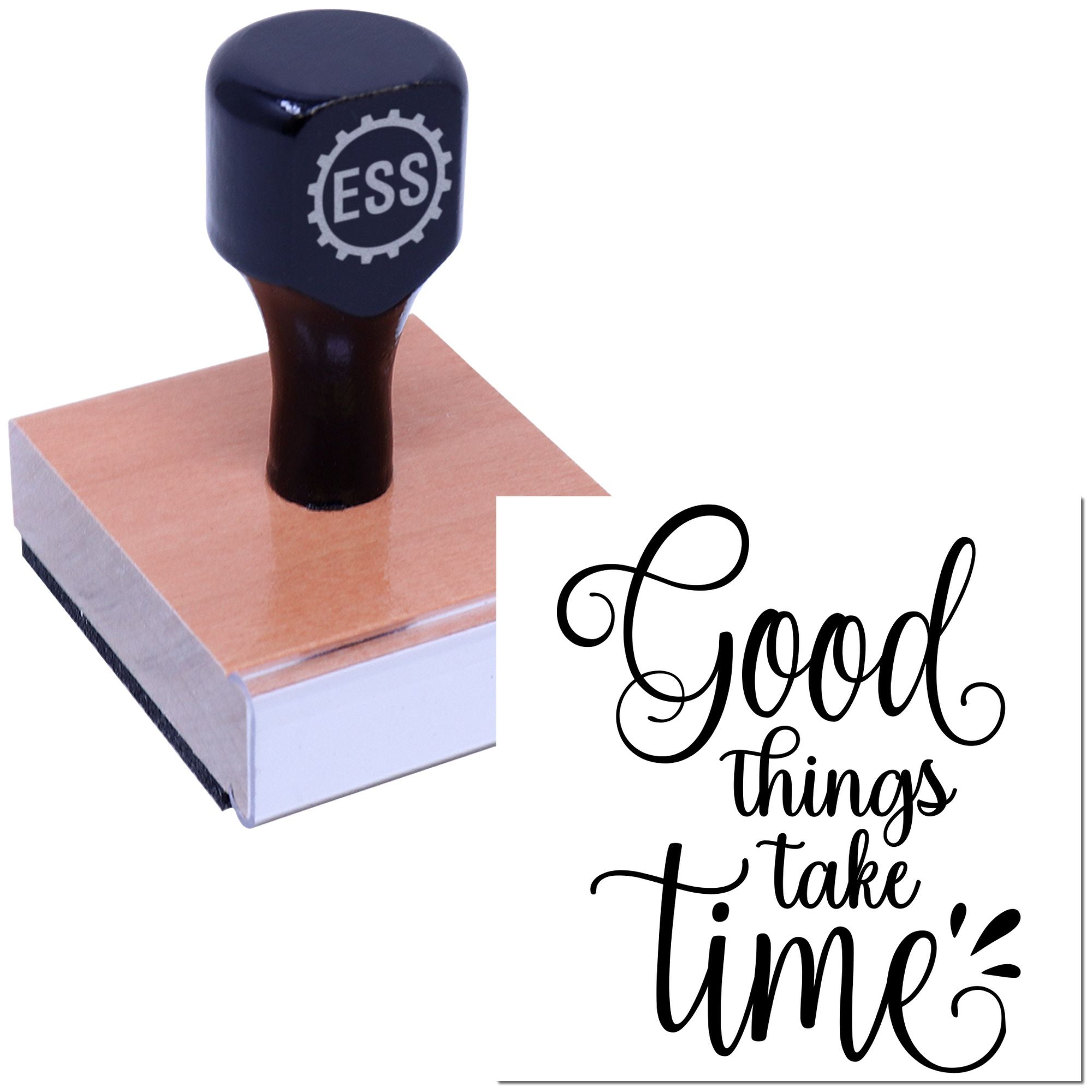 Patience Yields Rewards Paper Goods Rubber Stamp