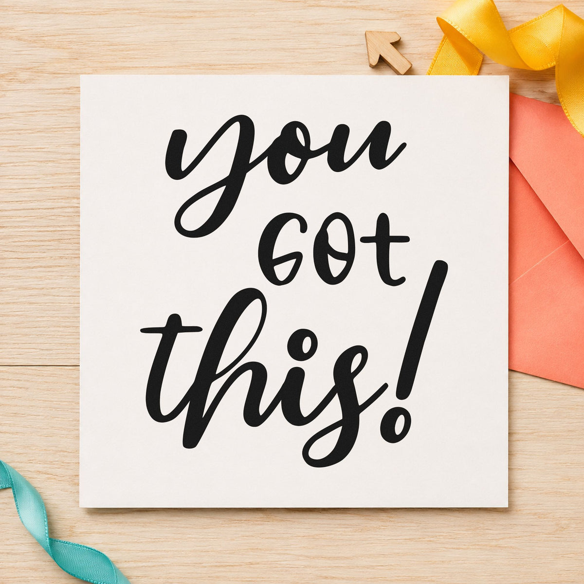 You Got This Script rubber stamp printed in black ink, ready for review block sheet and similar paper crafts.