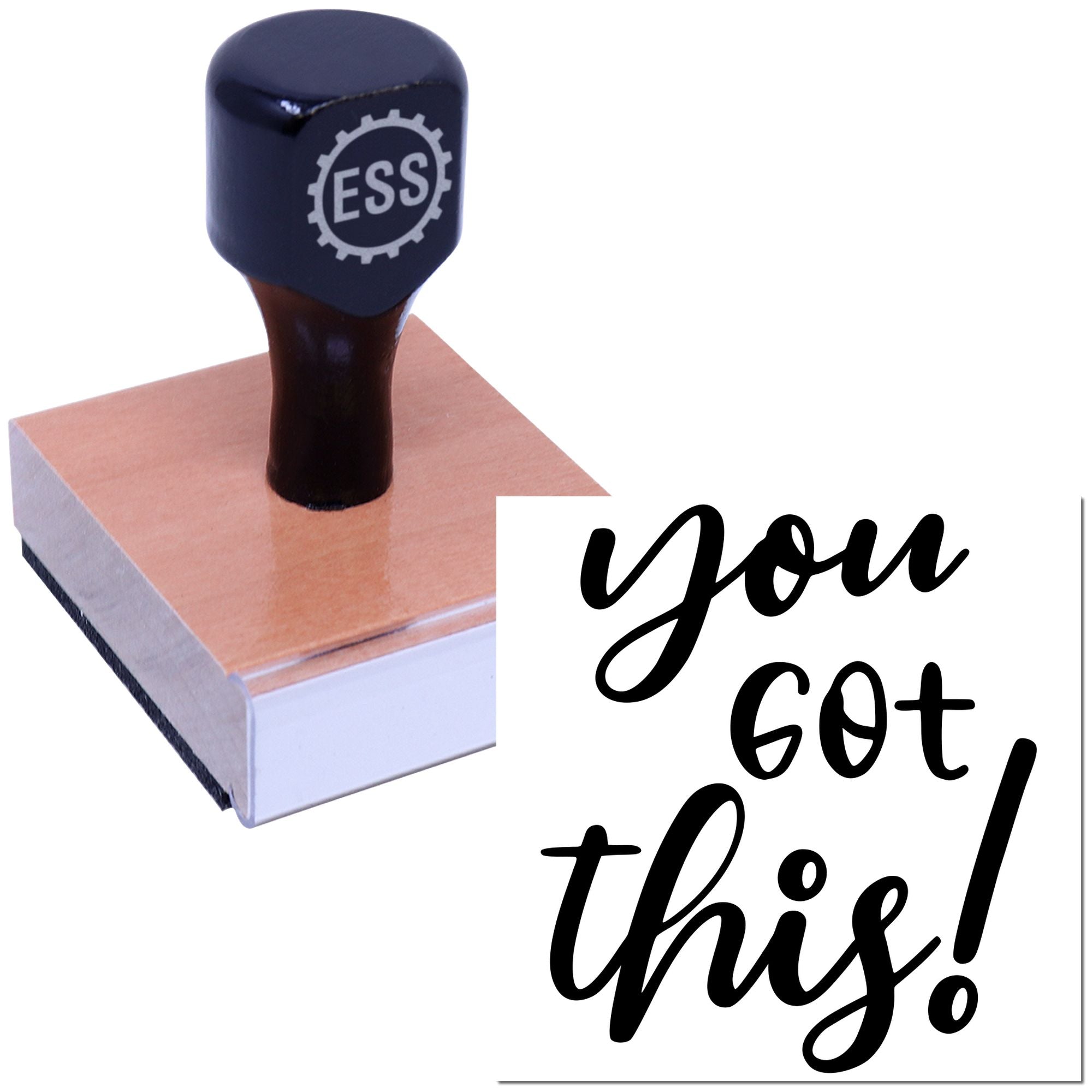 Bold Encouragement Typography Scrapbook Rubber Stamp