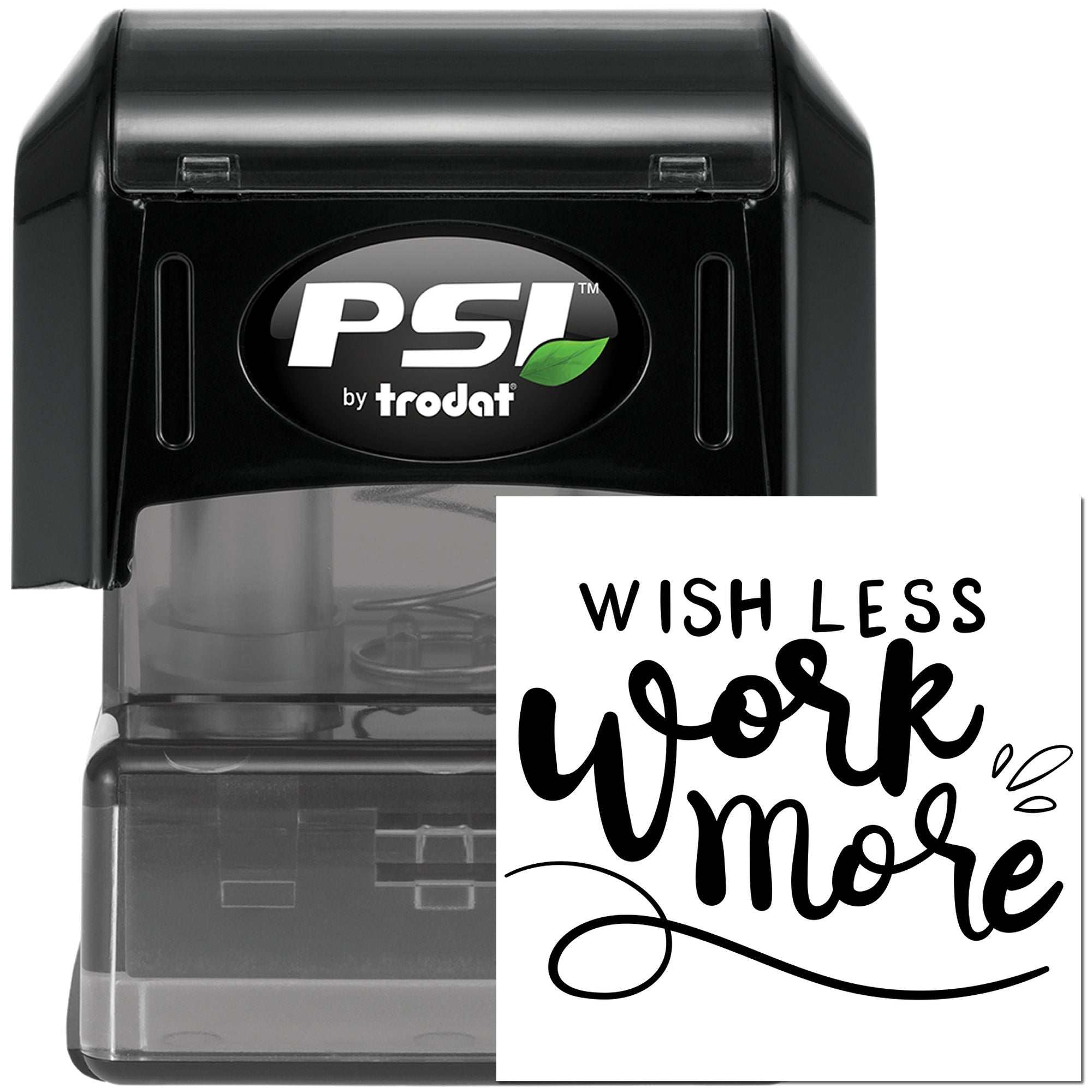 Pre-Inked Less Work More Card Making Stamp