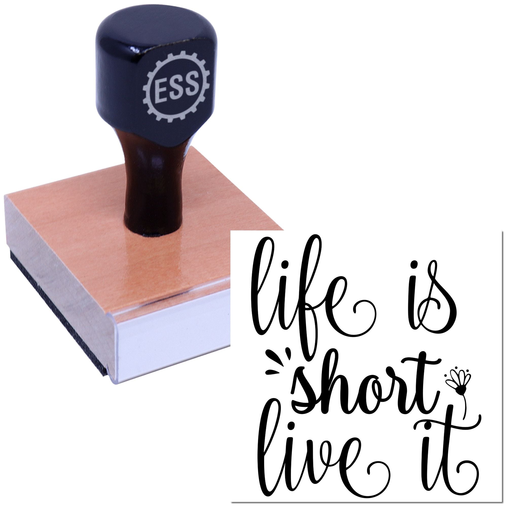 Playful Life Motto Scrapbook Rubber Stamp