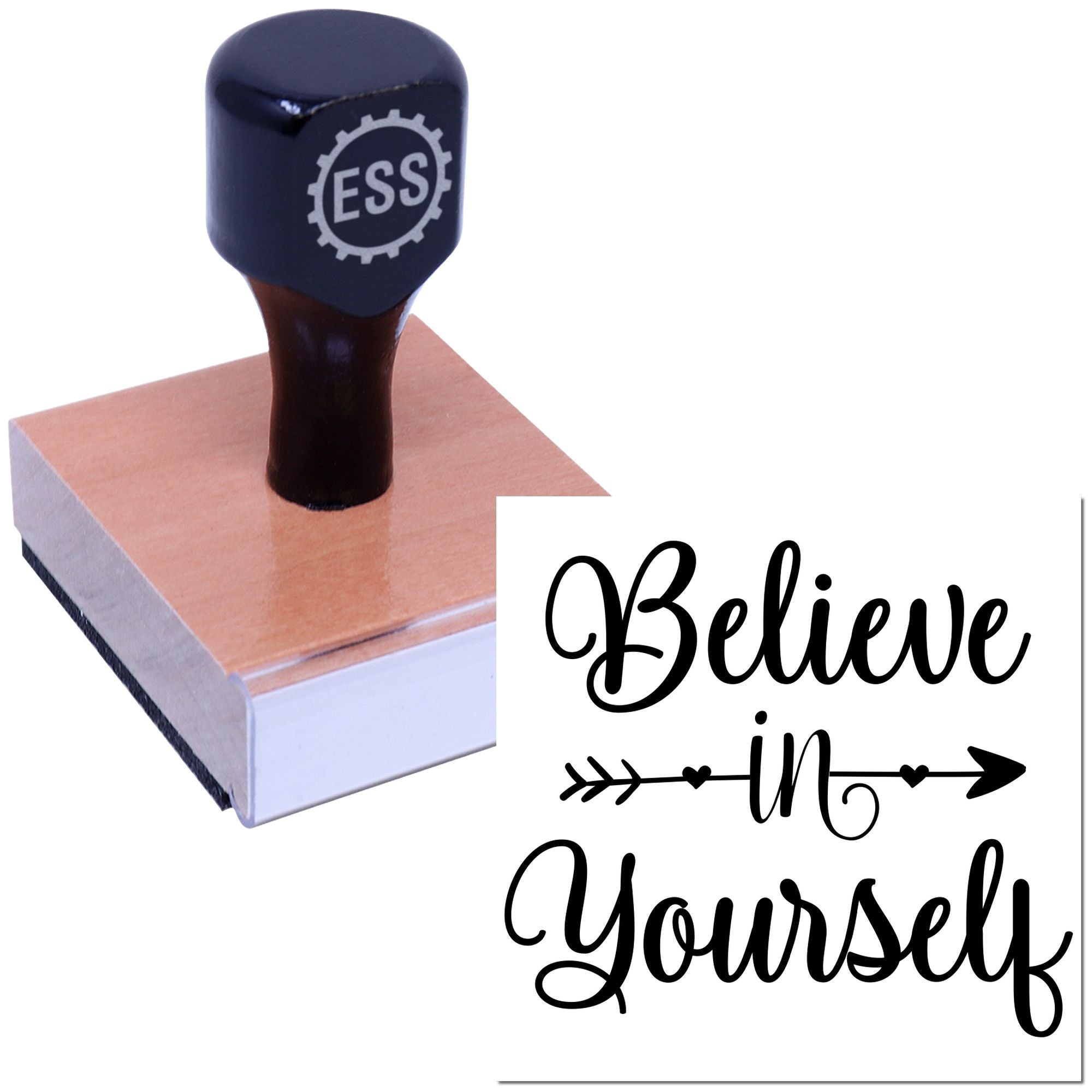 Inspiring Arrow Script Handcraft Rubber Stamp