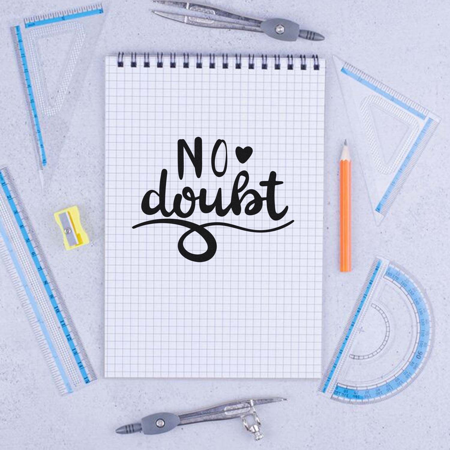 Duo Playful No Doubt Hearted Script Hand Stamp