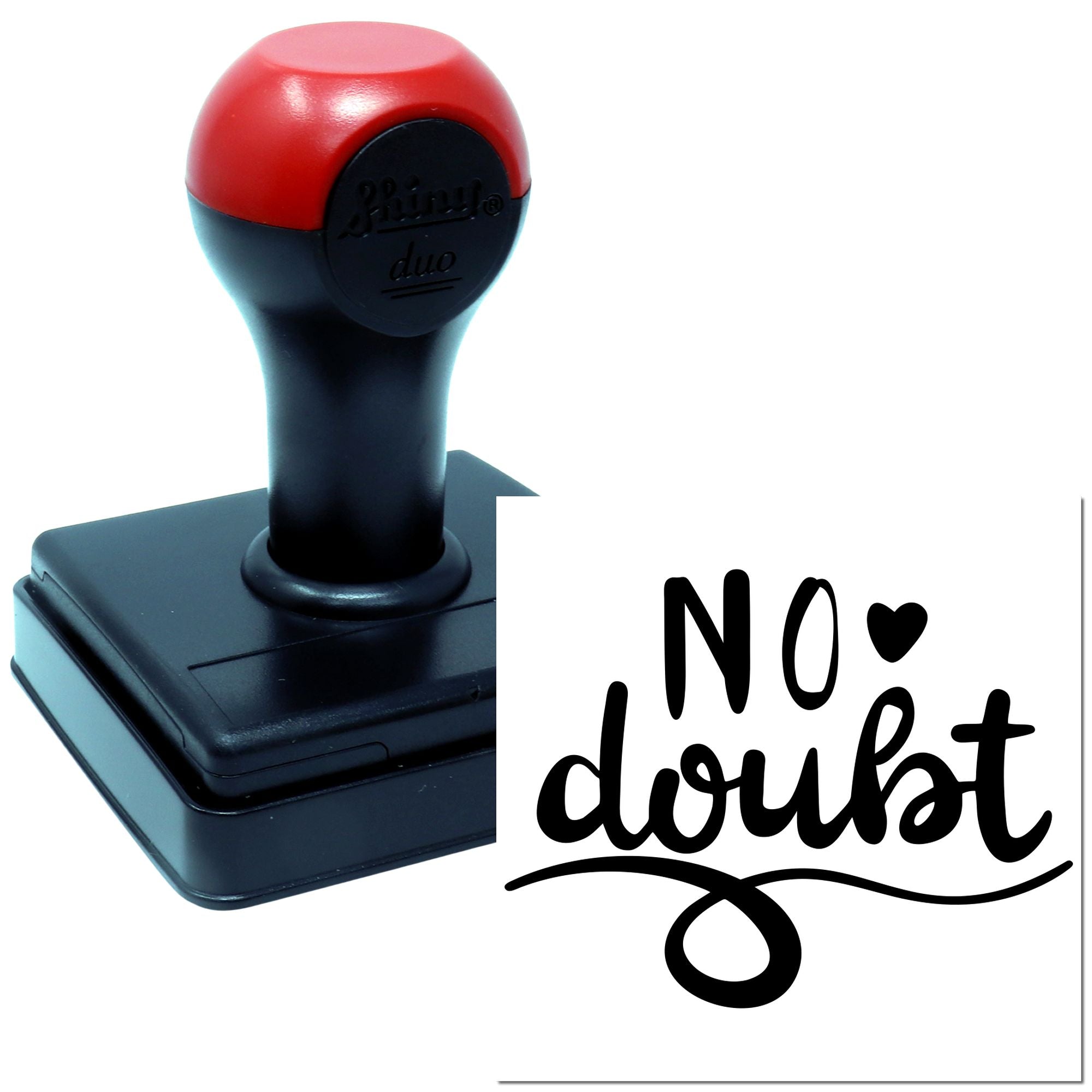 Duo Playful No Doubt Hearted Script Hand Stamp