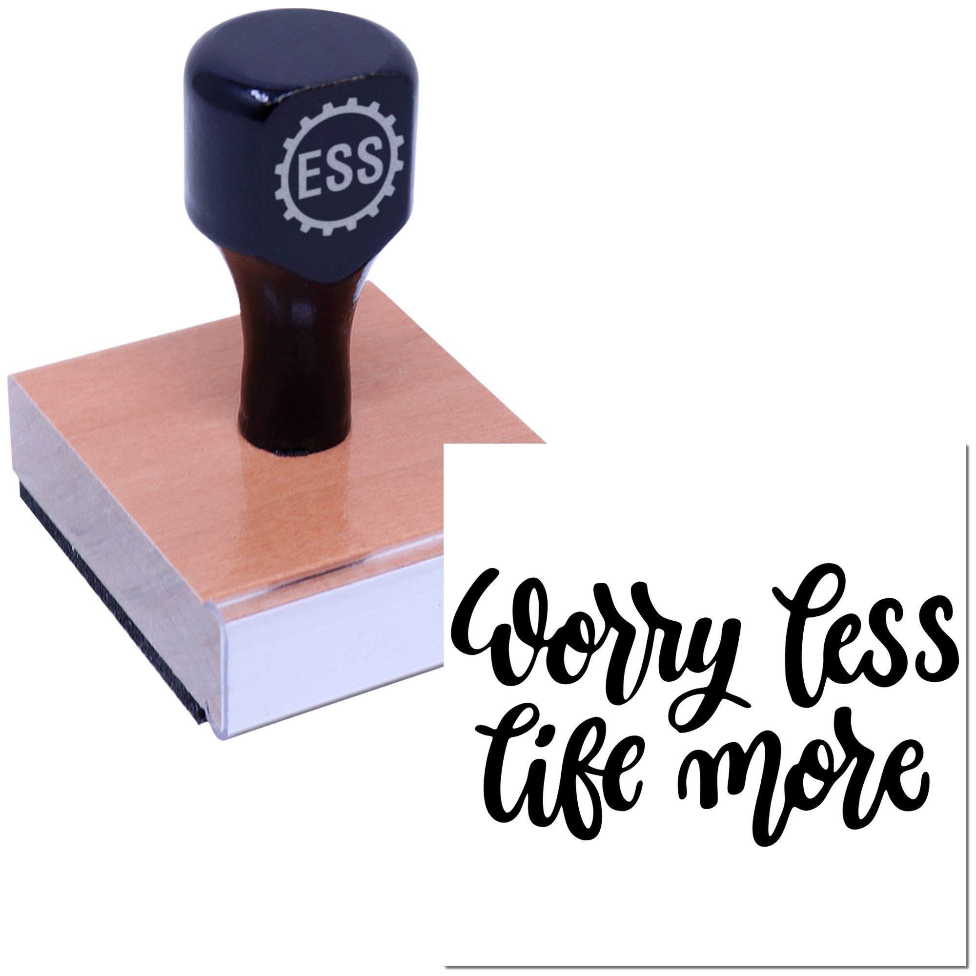 Carefree Life Motto Mini Card Rubber Stamp