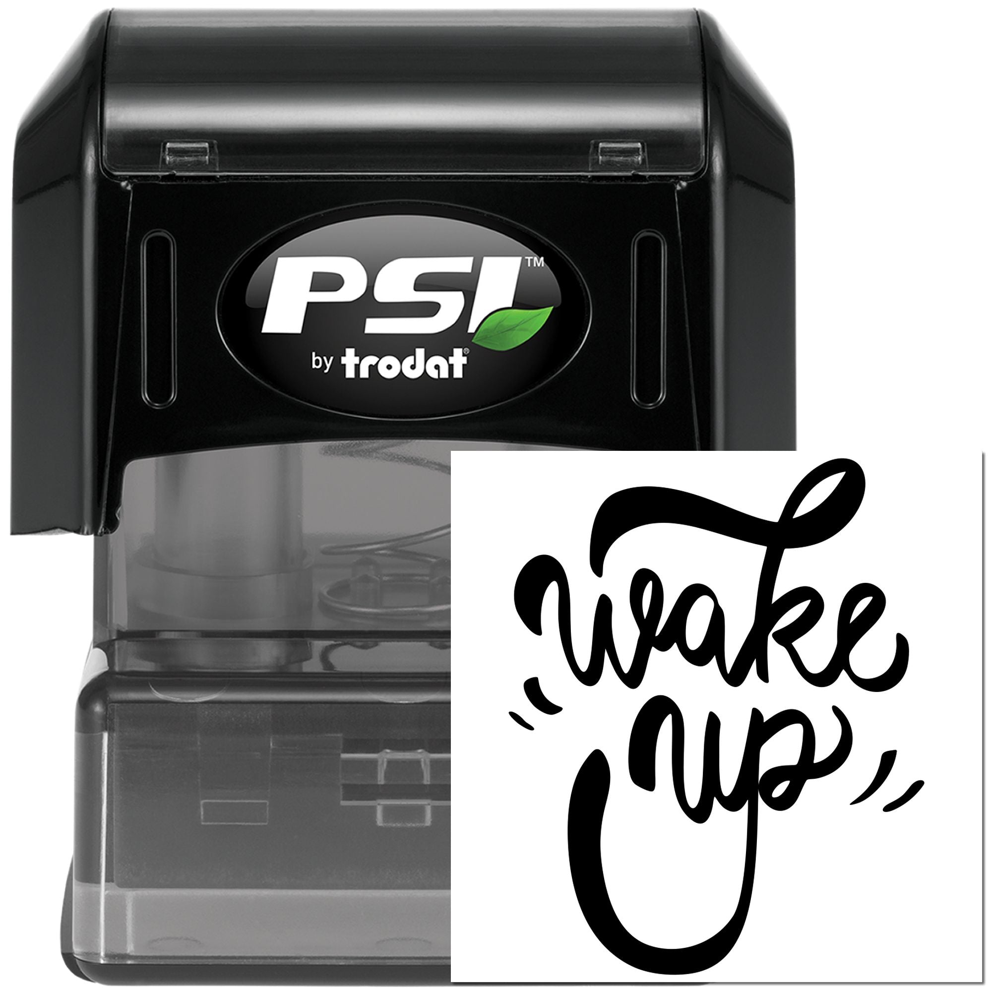 Pre-Inked Wake Up Call Mini Card Stamp