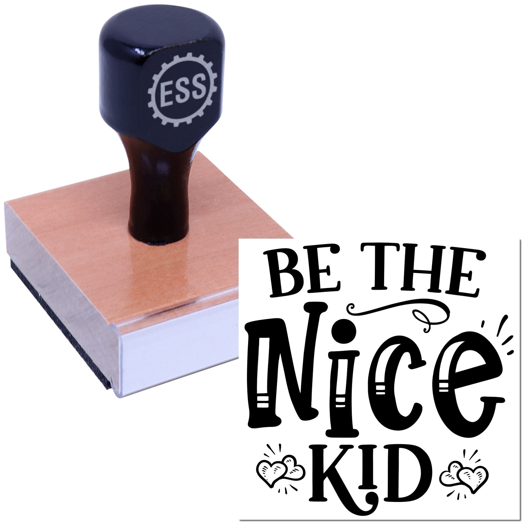 Be Nice Plaque Papercraft Rubber Stamp