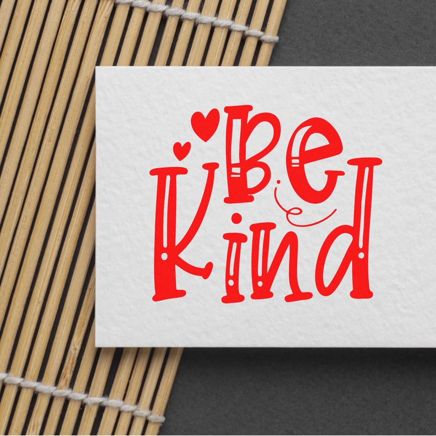 Duo Playful Handlettered Be Kind Design Hand Stamp
