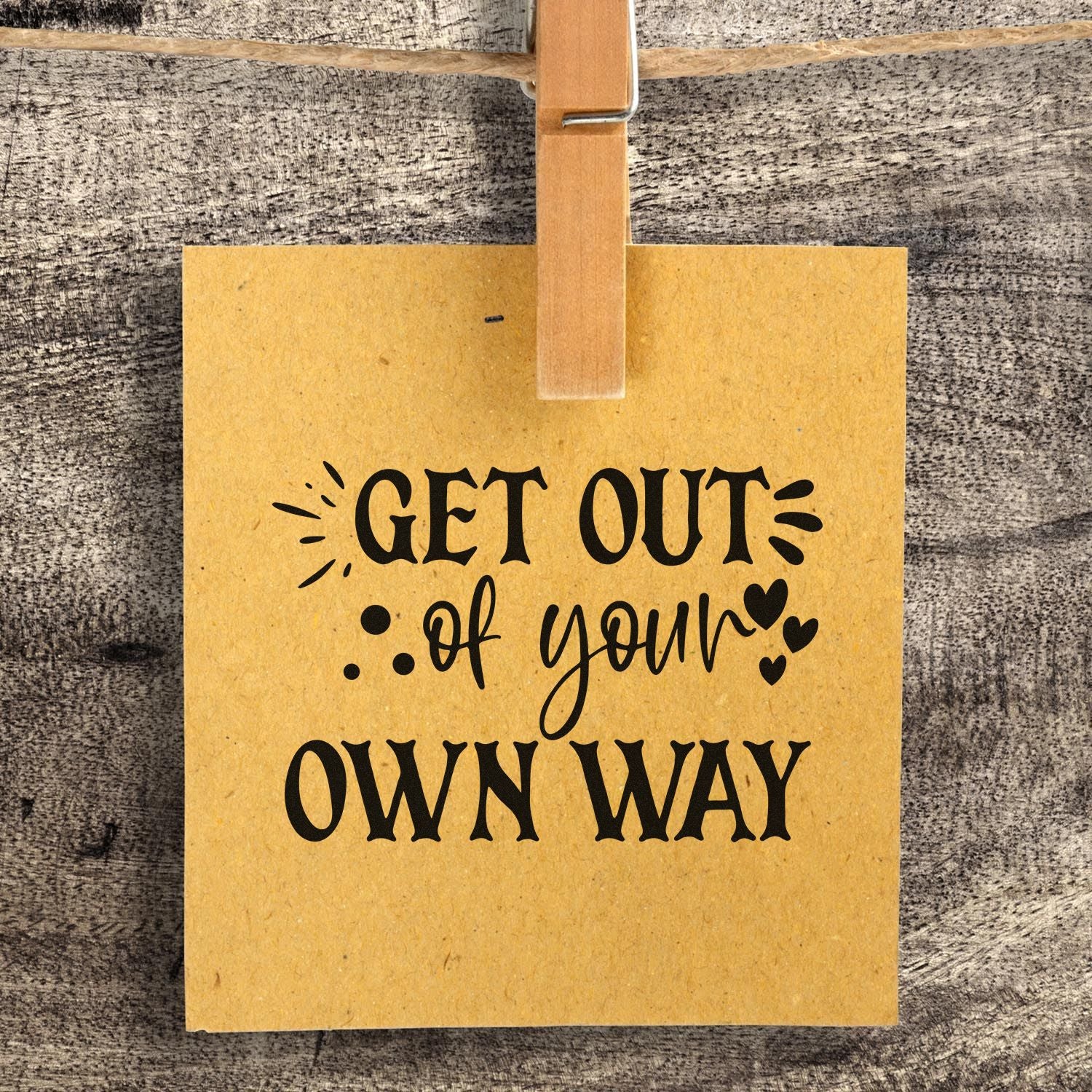 Overcome Inner Obstacles Greeting Card Rubber Stamp