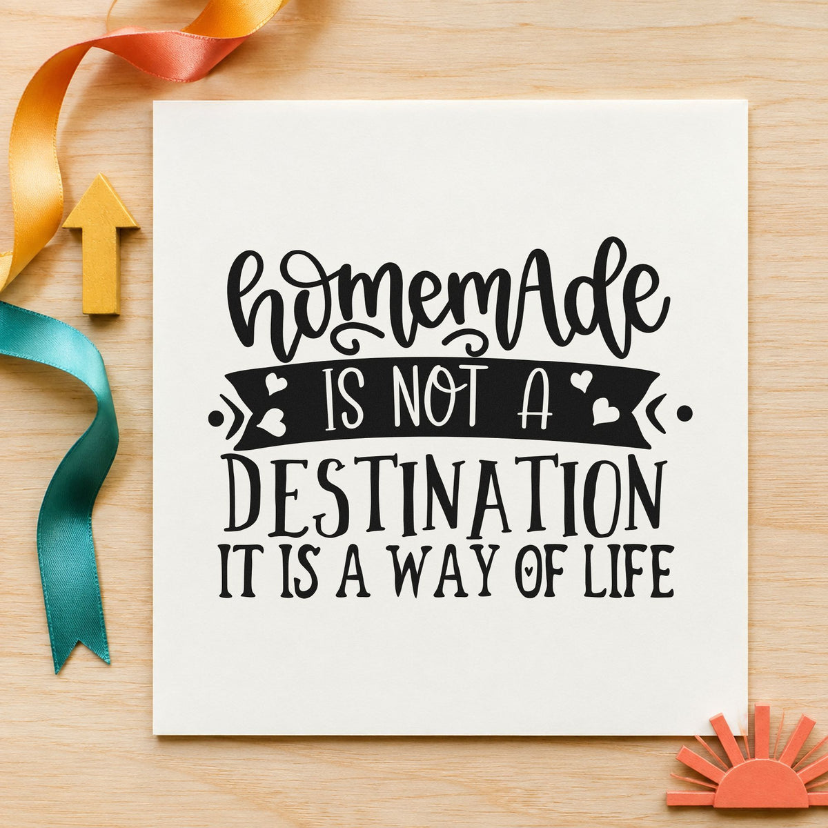 Homemade Way Of Life rubber stamp printed in black ink, ready for stall prep sheet and similar paper crafts.