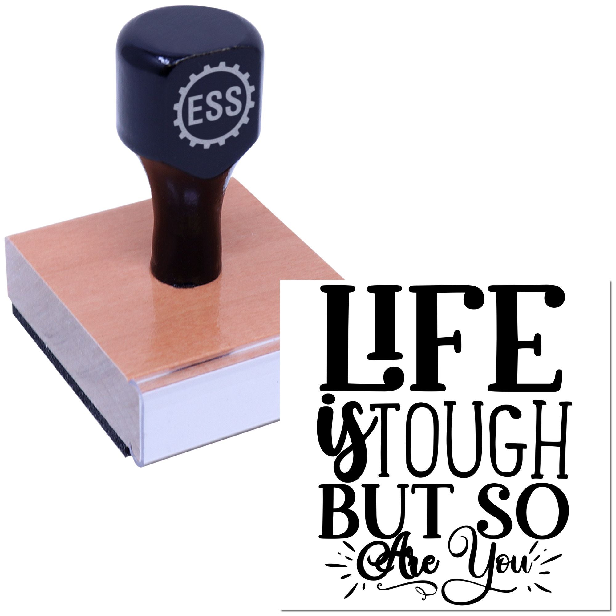 Encouraging Strength Quote Tag Rubber Stamp
