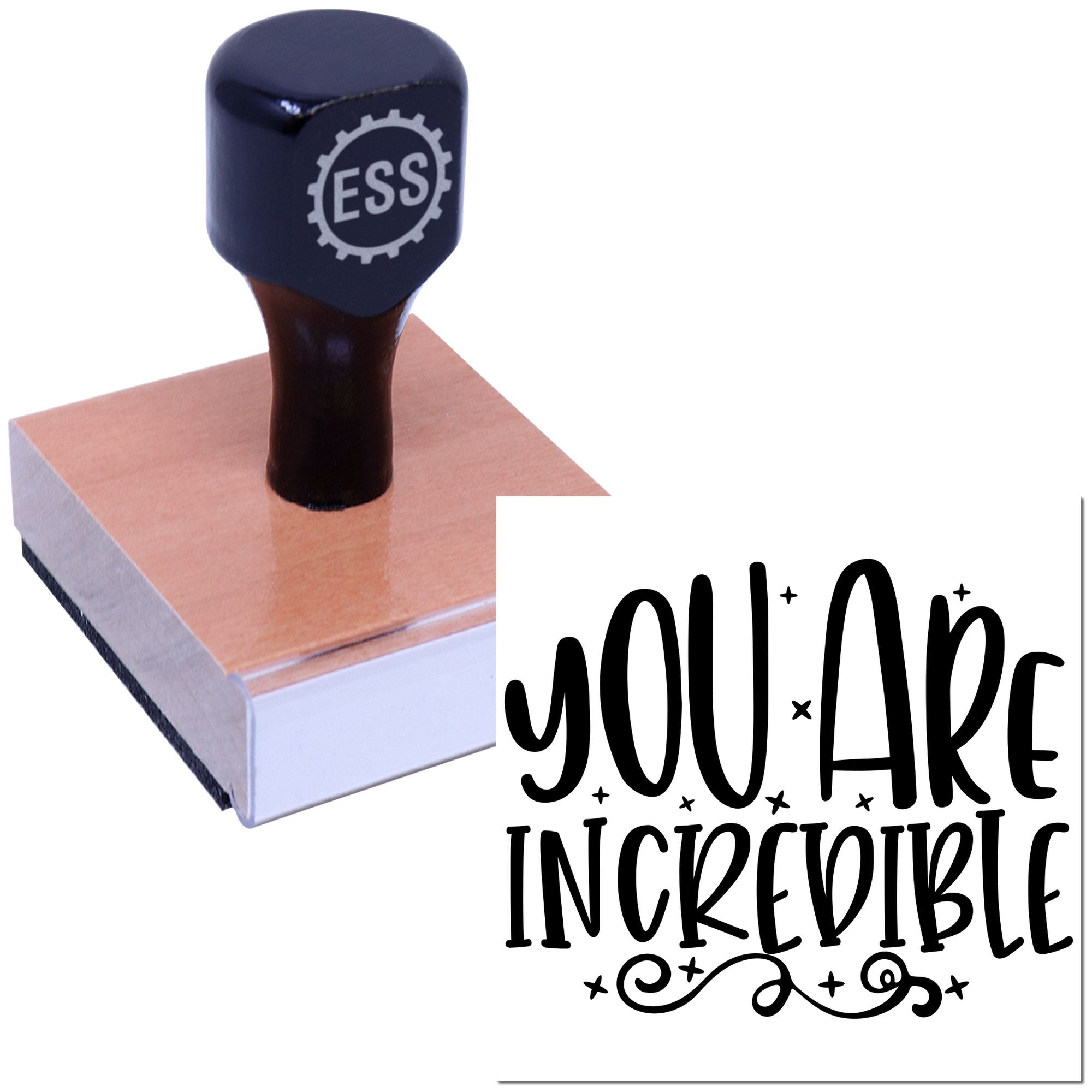 Cheerful Inspirational Typography Craft Rubber Stamp