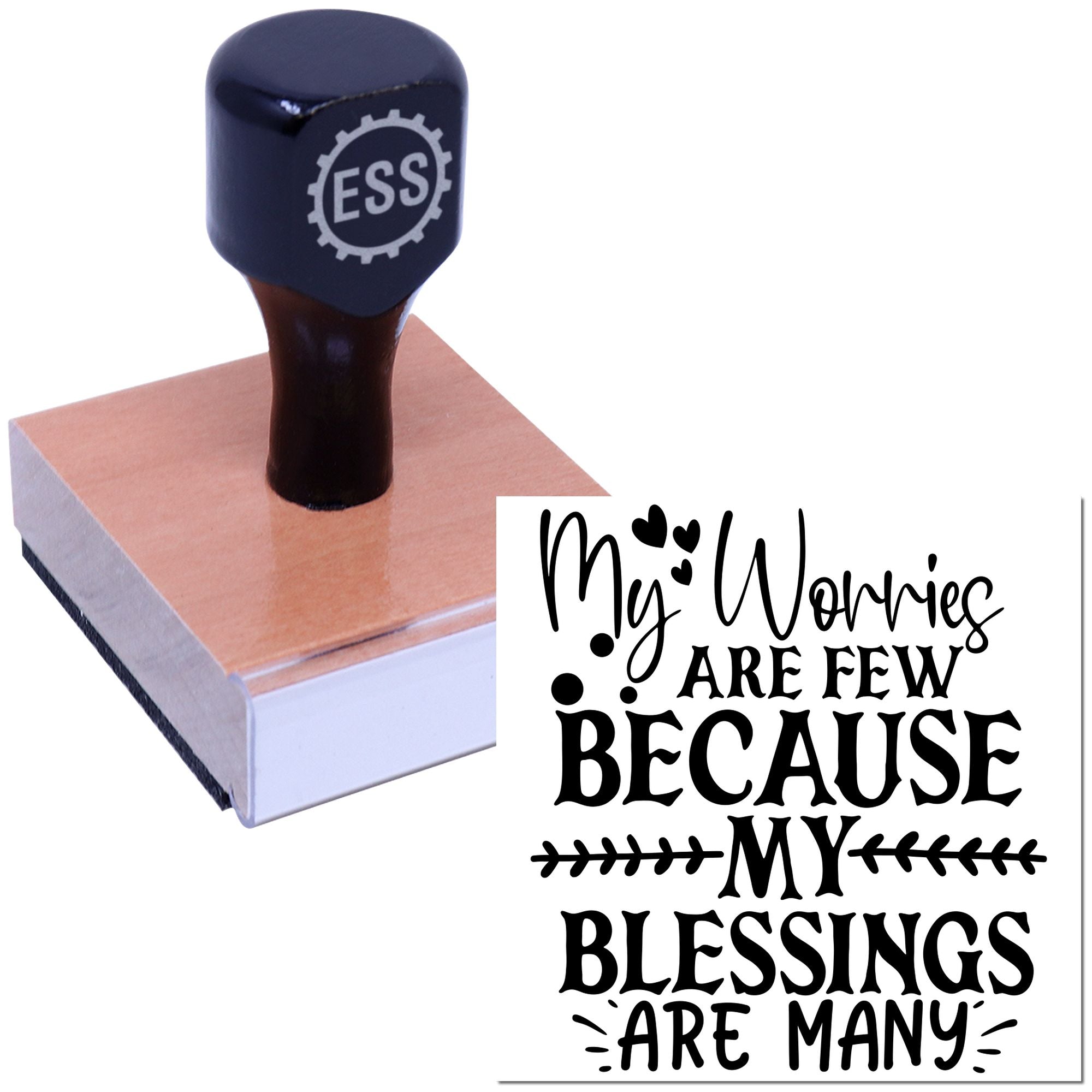 Blessings Over Worries Crafting Rubber Stamp