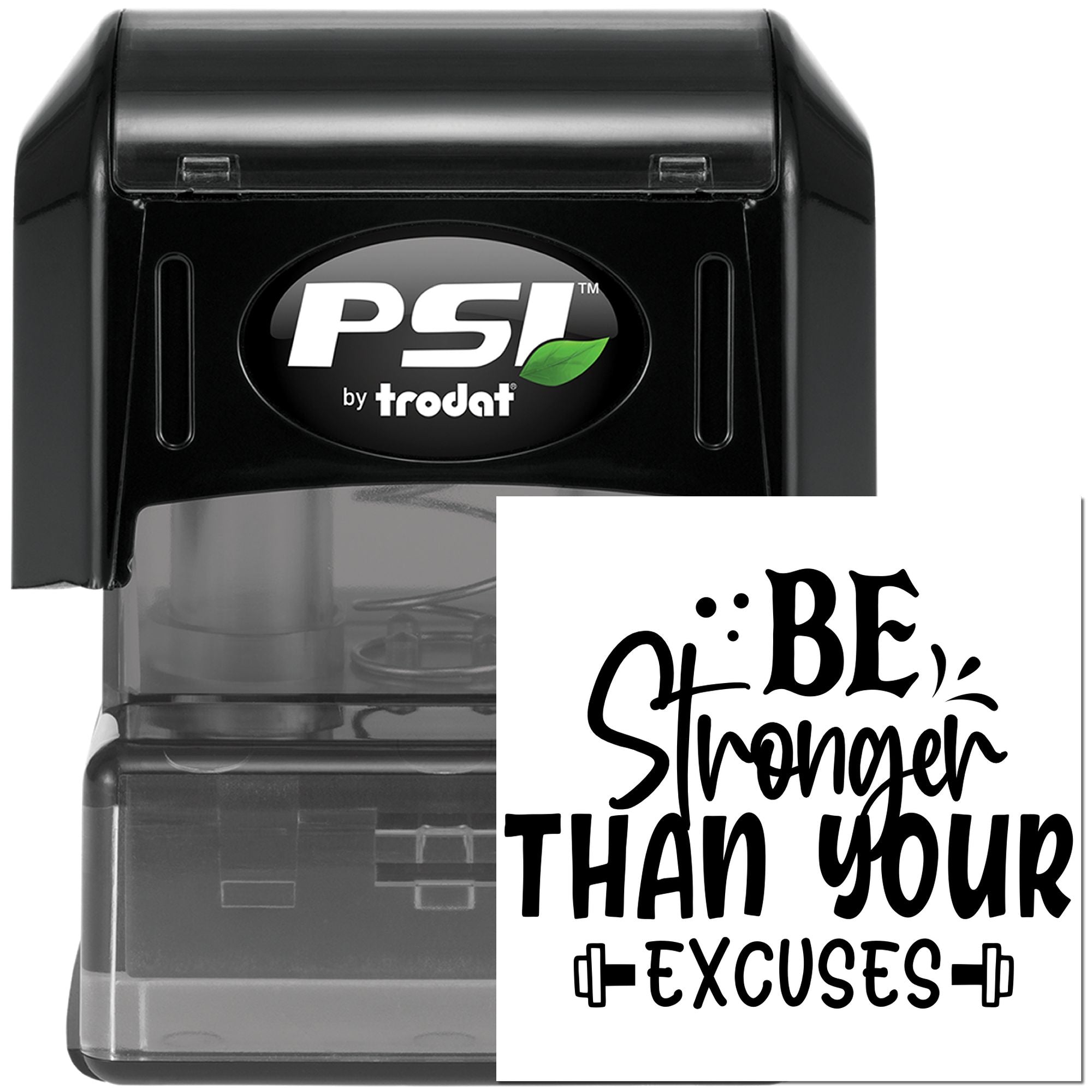 Pre-Inked Motivational Fitness Quote Greeting Card Stamp