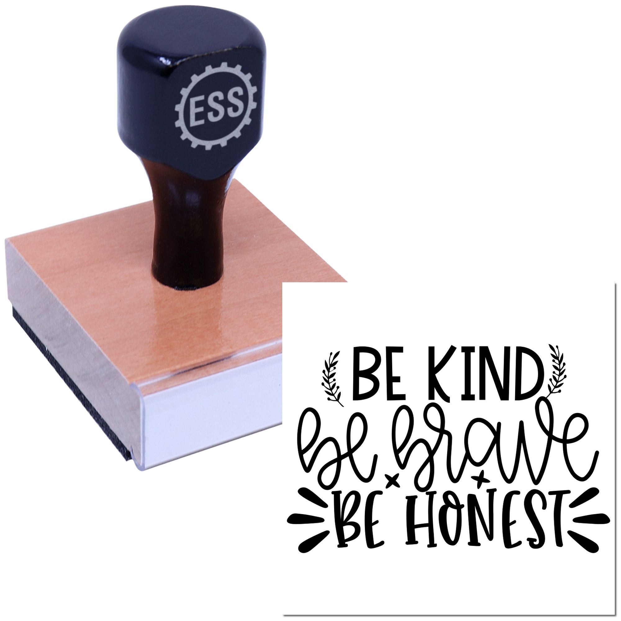 Compassion Integrity Courage Tag Rubber Stamp