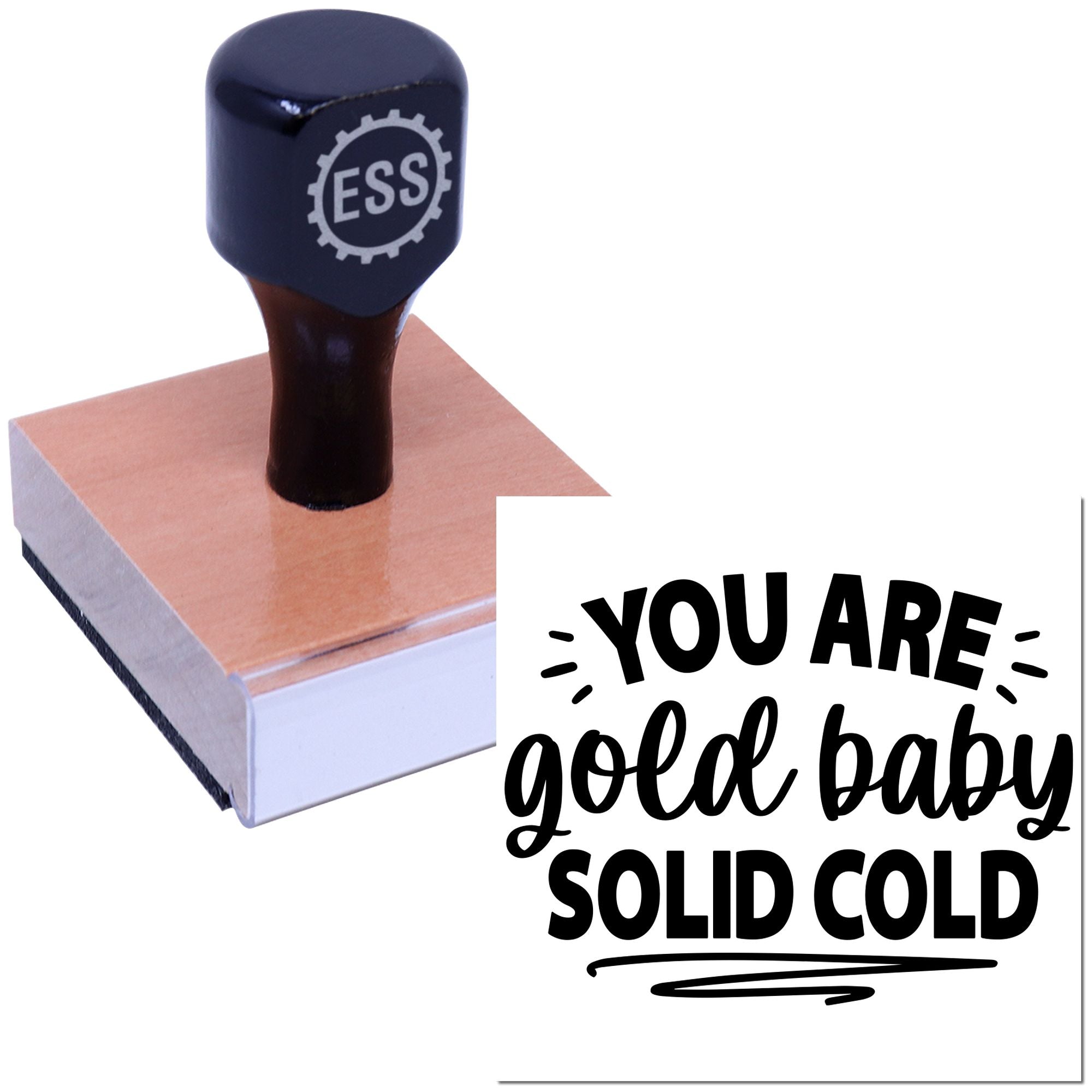 Chill Golden Affirmation Journaling Rubber Stamp