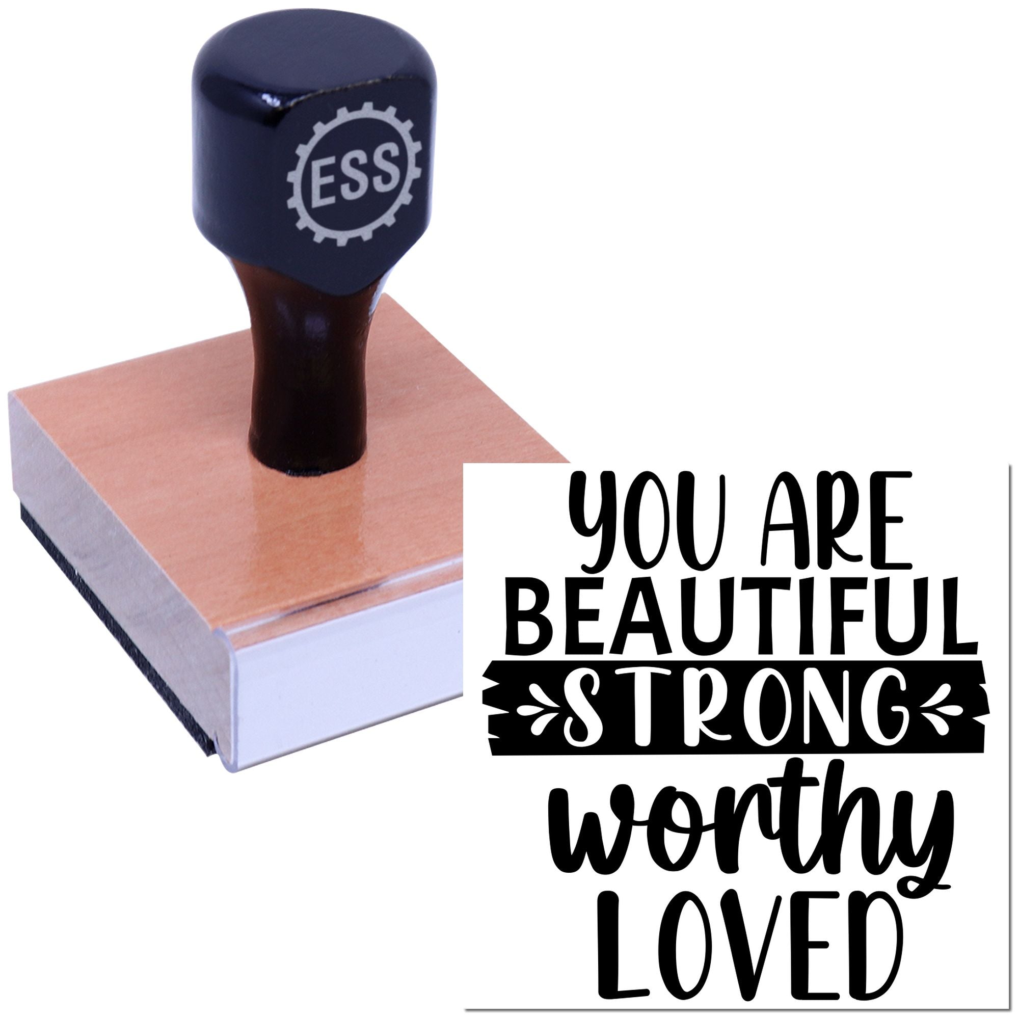 Empowering Affirmation Art Note Card Rubber Stamp