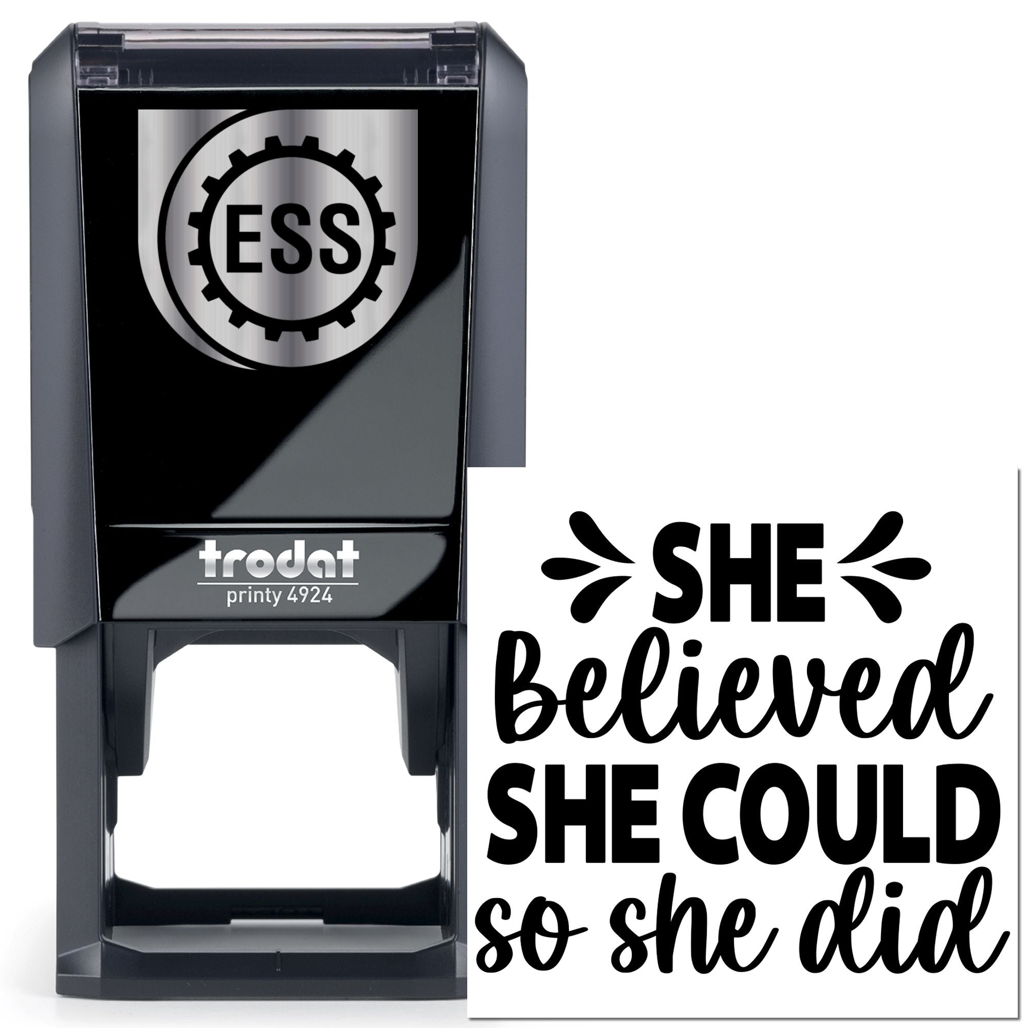 Self-Inking Motivational Quote Favor Tag Stamp