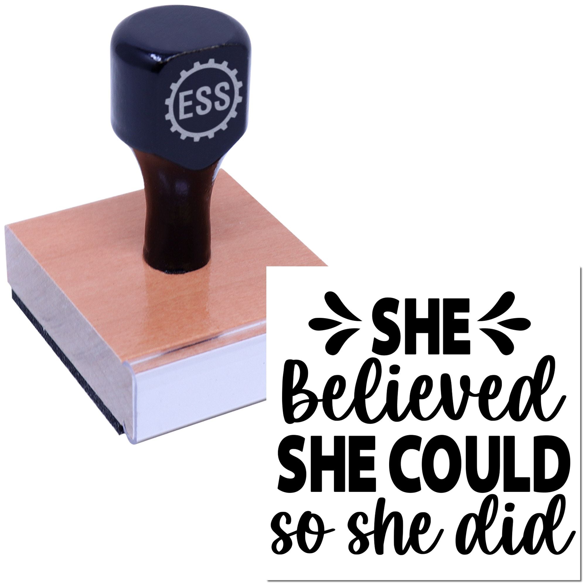 Believe Achieve Succeed Place Card Rubber Stamp