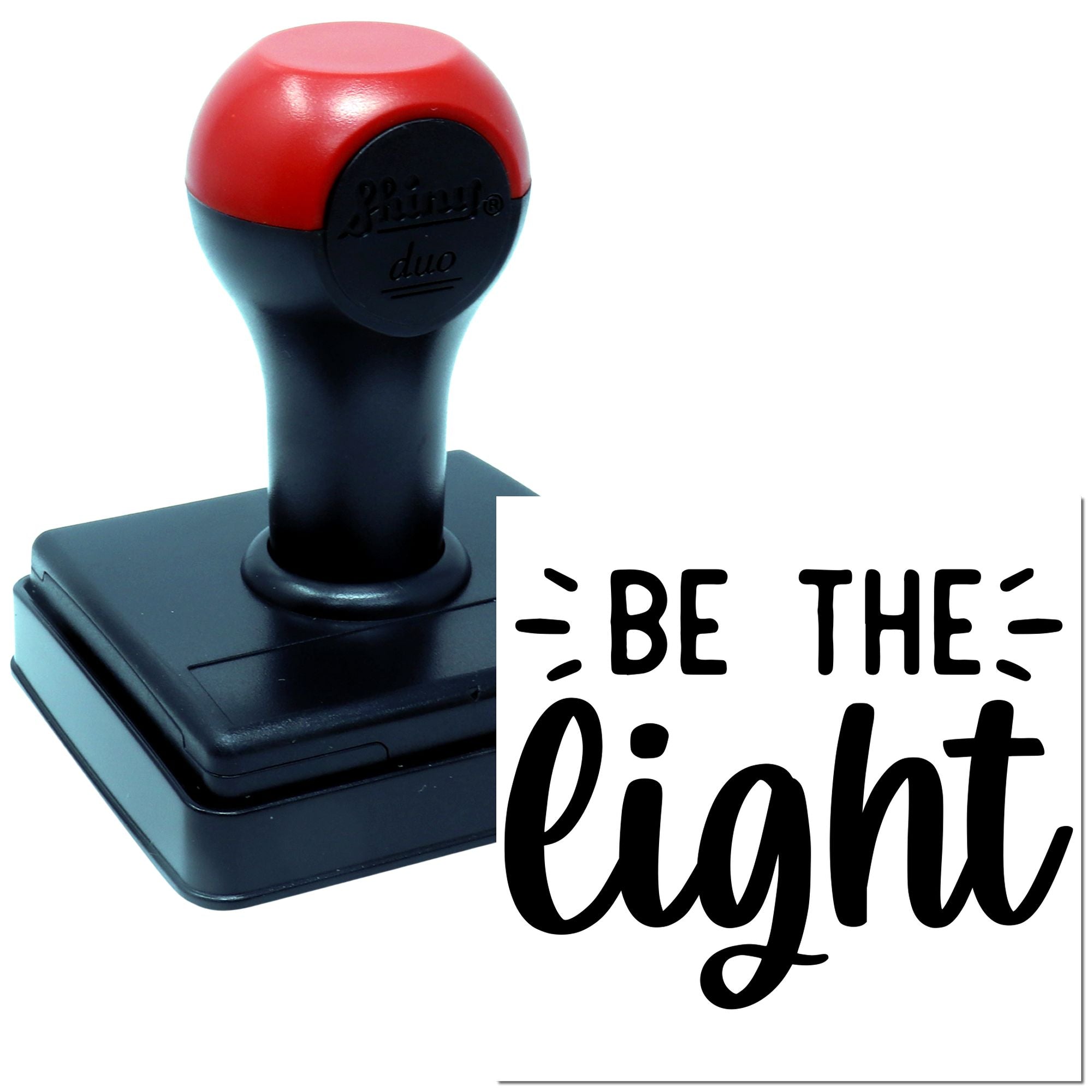 Duo Black Hand-Lettered Be The Light Hand Stamp