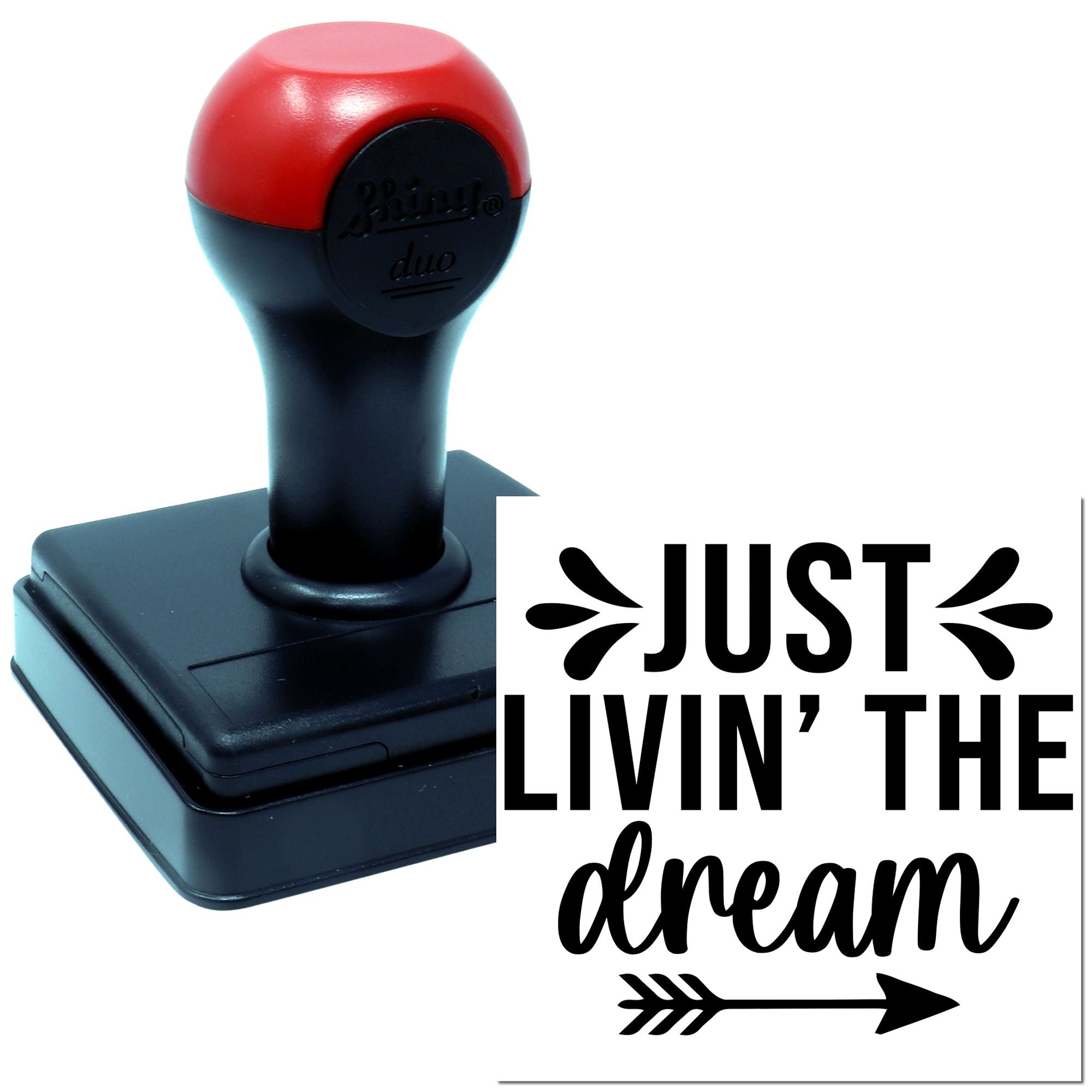 Duo Bold Monochrome Just Livin' Dream Hand Stamp