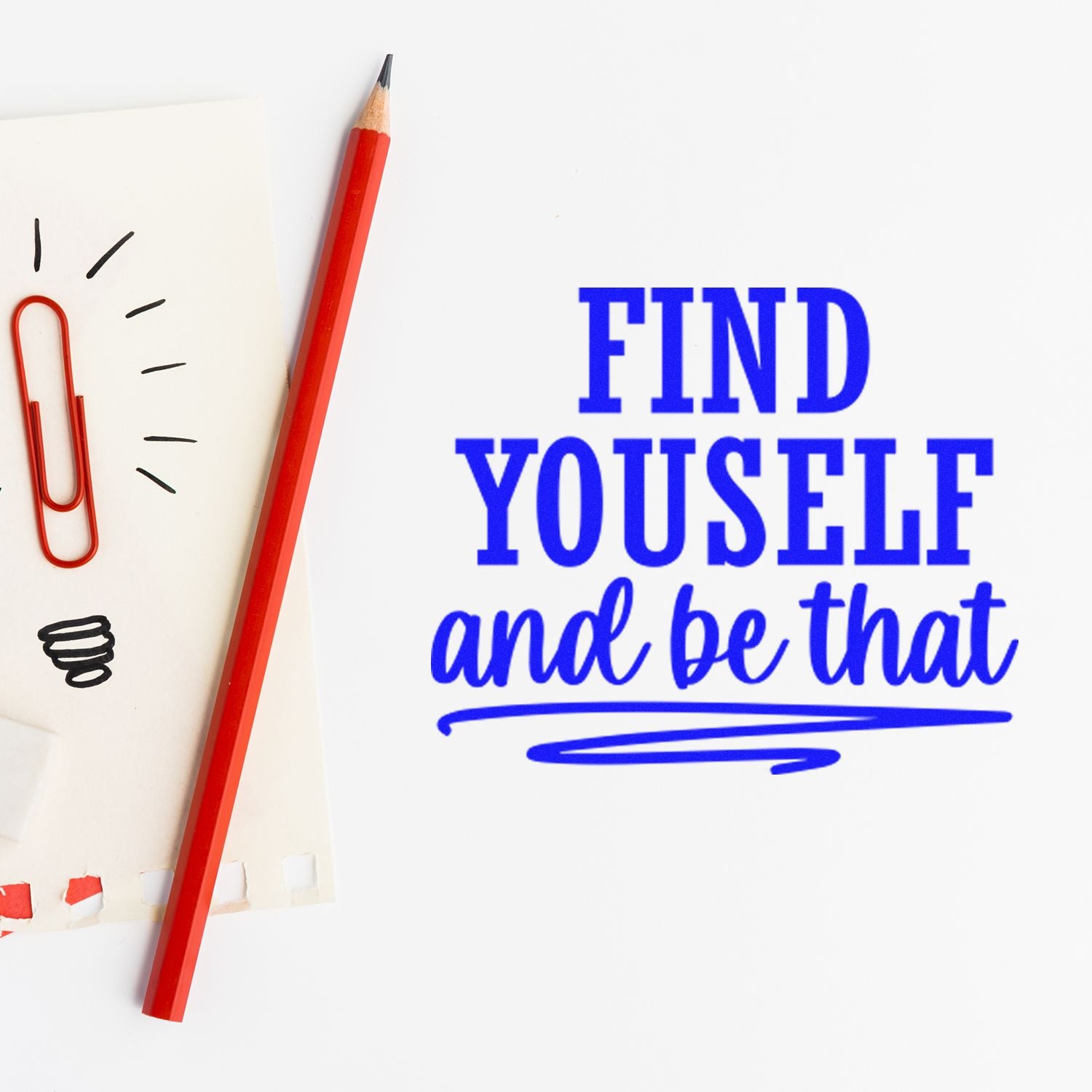 Pre-Inked Find Yourself Quote Paper Goods Stamp