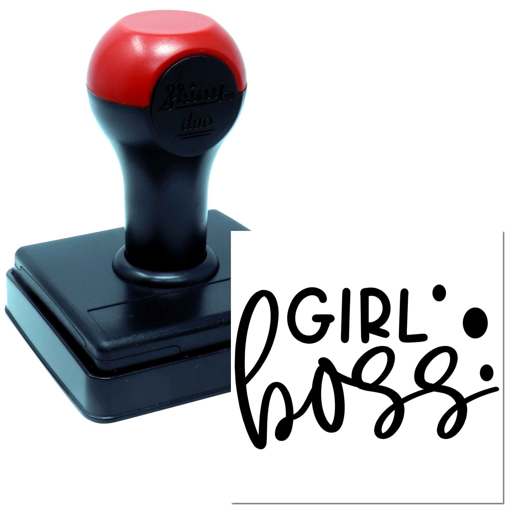 Duo Confident Curvy Scripted Girl Boss Hand Stamp