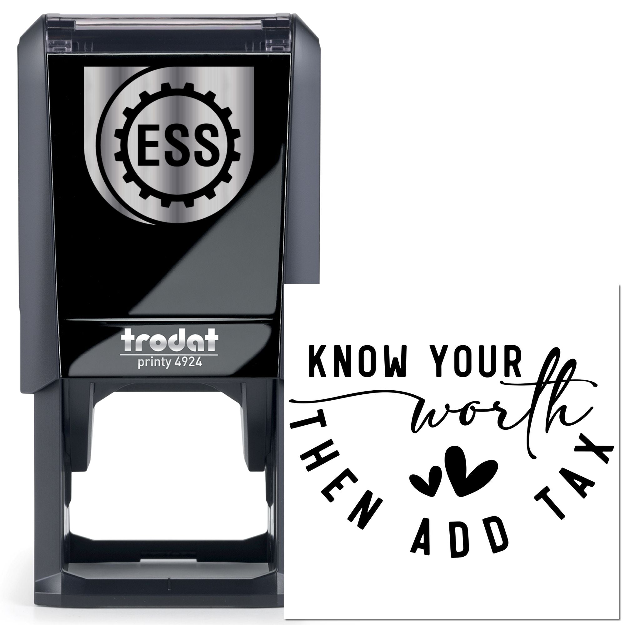 Self-Inking Self Worth Mini Card Stamp