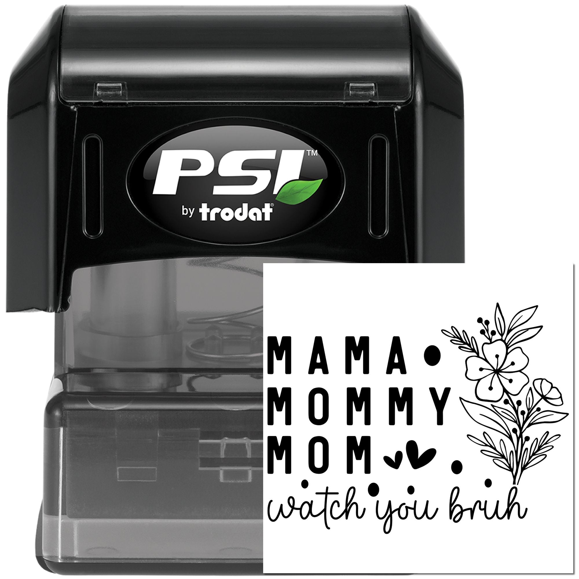 Pre-Inked Mom Life Flowers Mini Card Stamp