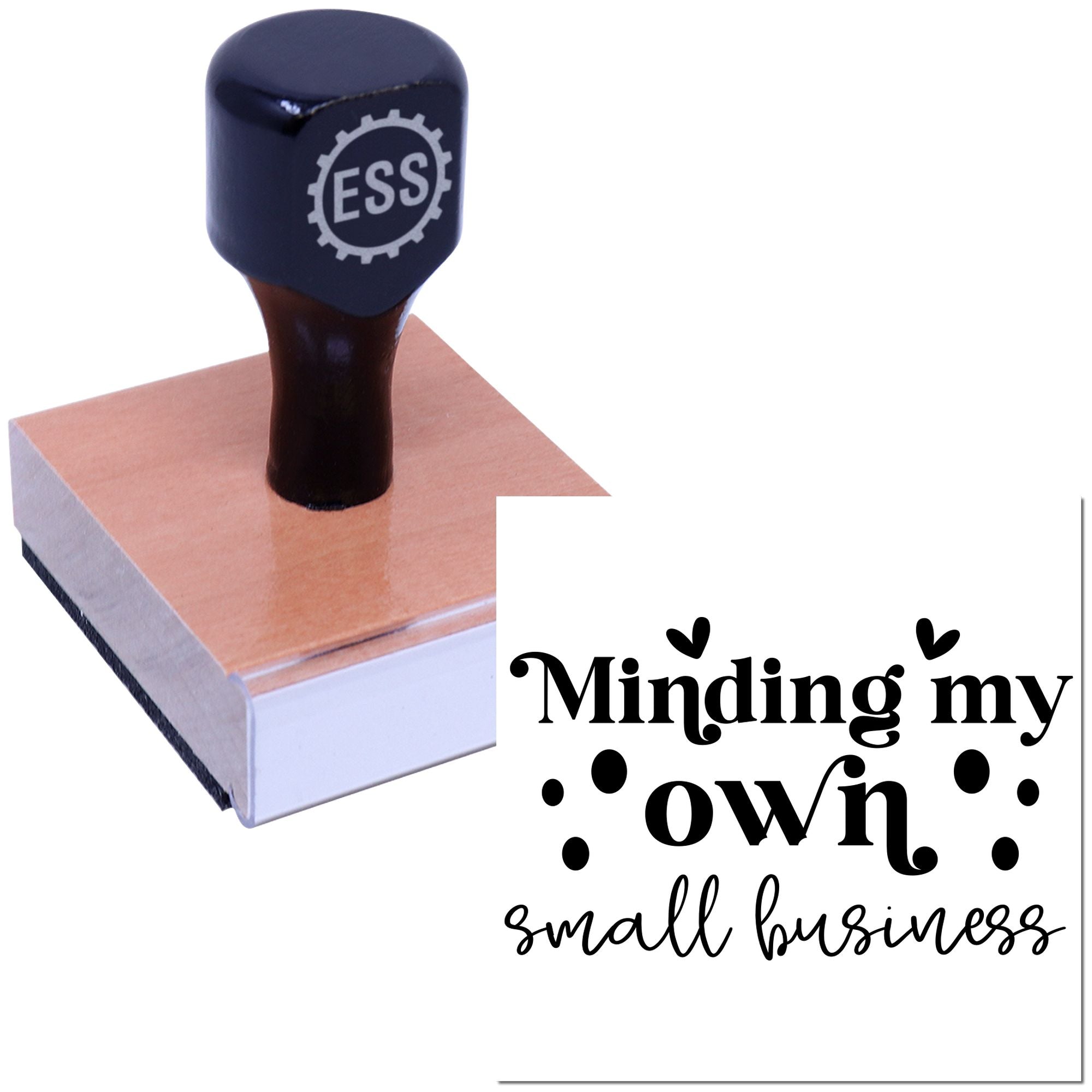 Minding My Business Place Card Rubber Stamp