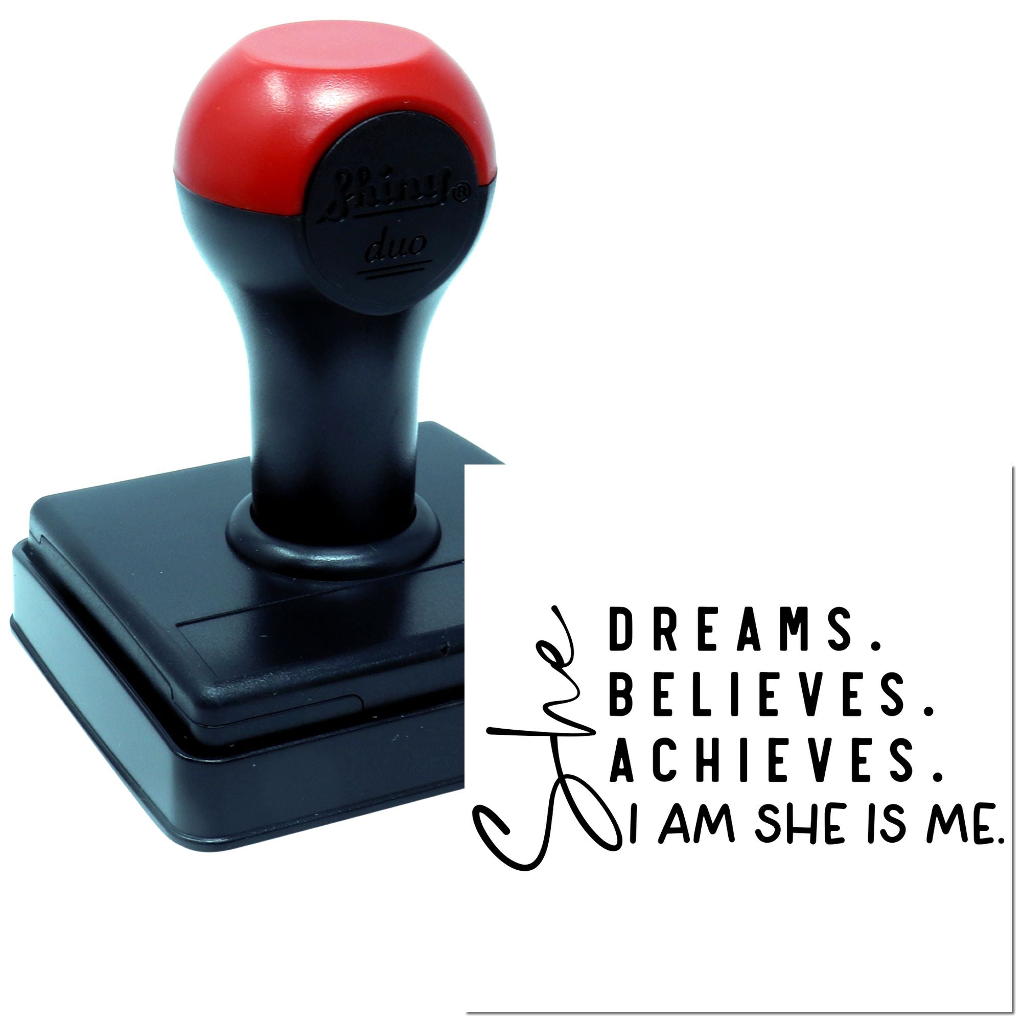 Duo Dreams Believes Achieves Empowered Woman Hand Stamp