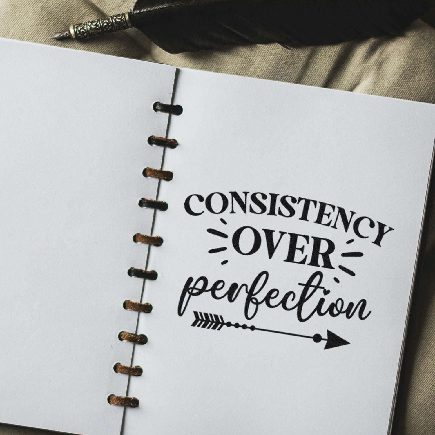 Progress Over Perfection Note Card Rubber Stamp