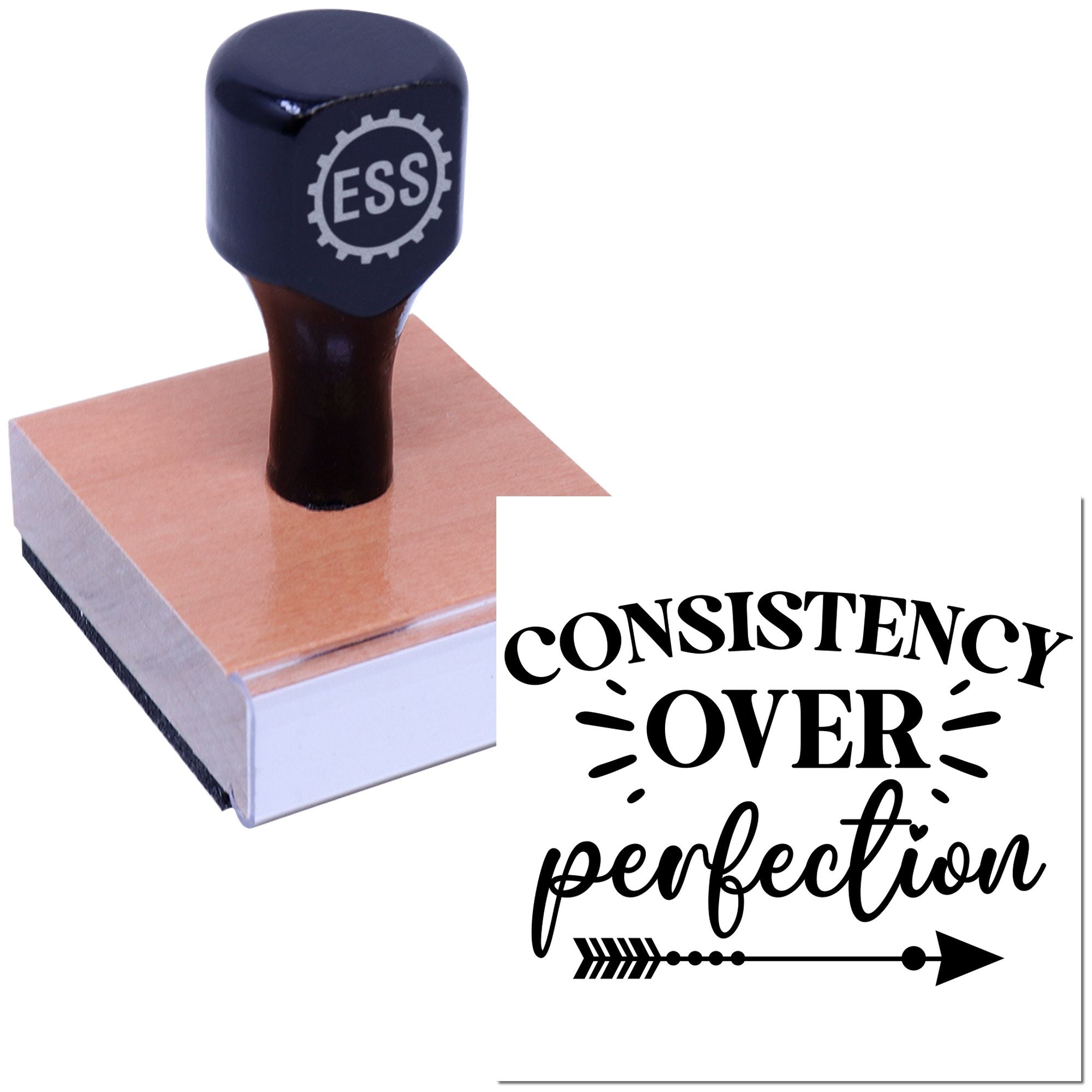 Progress Over Perfection Note Card Rubber Stamp