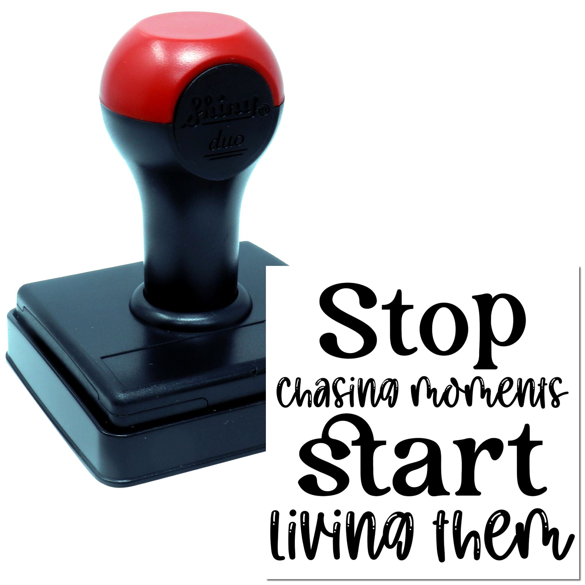 Duo Stop Chasing Start Living Poster Hand Stamp