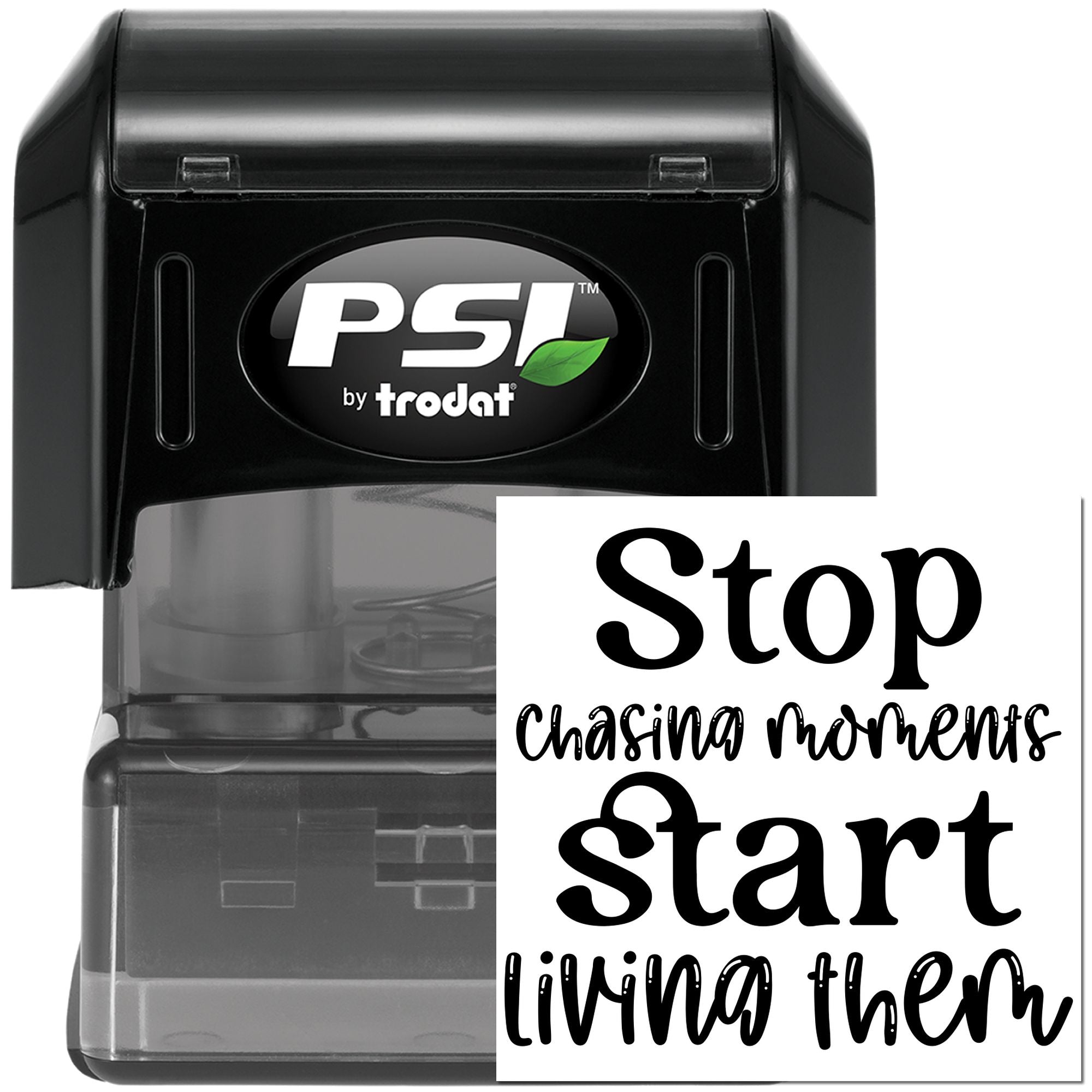 Pre-Inked Live The Moment Place Card Stamp