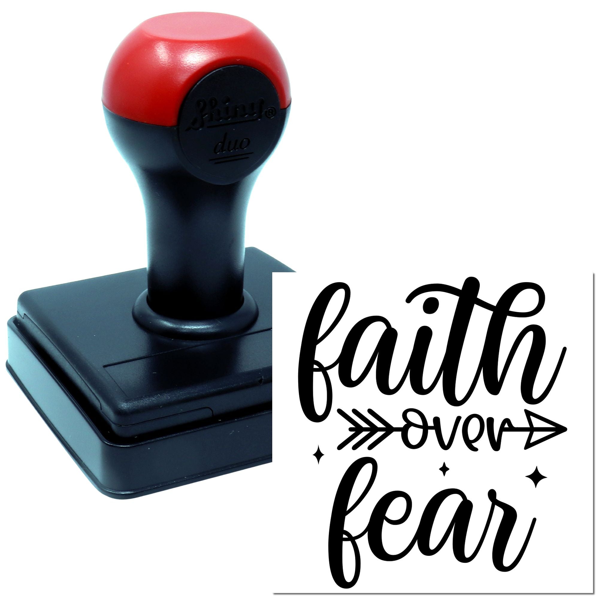 Duo Faith Over Fear Decorative Arrow Hand Stamp