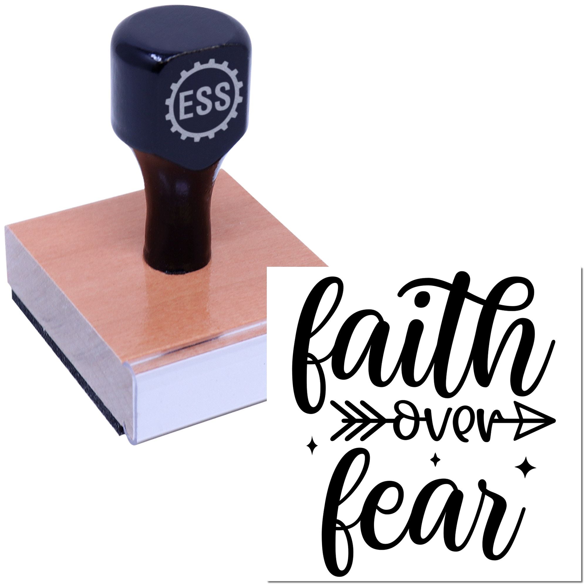 Faith Over Fear Paper Craft Rubber Stamp