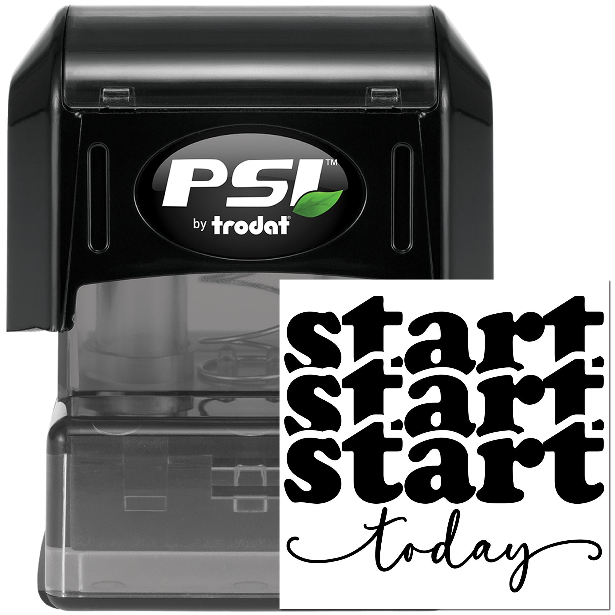 Pre-Inked Start Today Repeated Papercraft Stamp