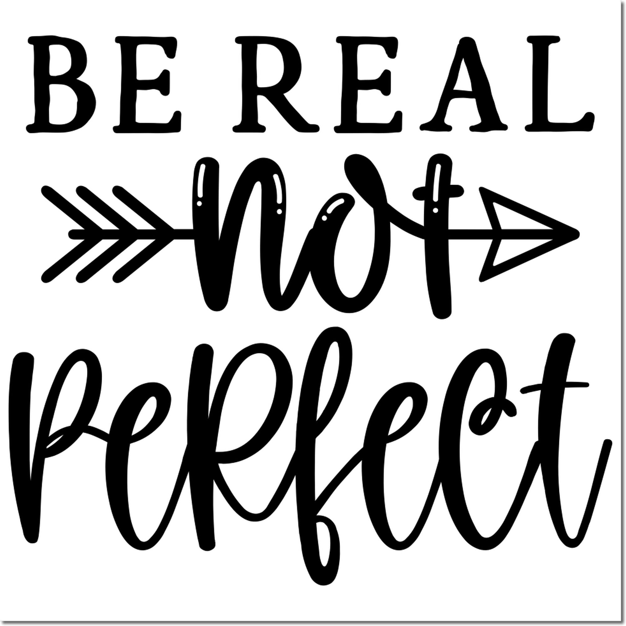 Authentic Over Perfect Greeting Card Rubber Stamp