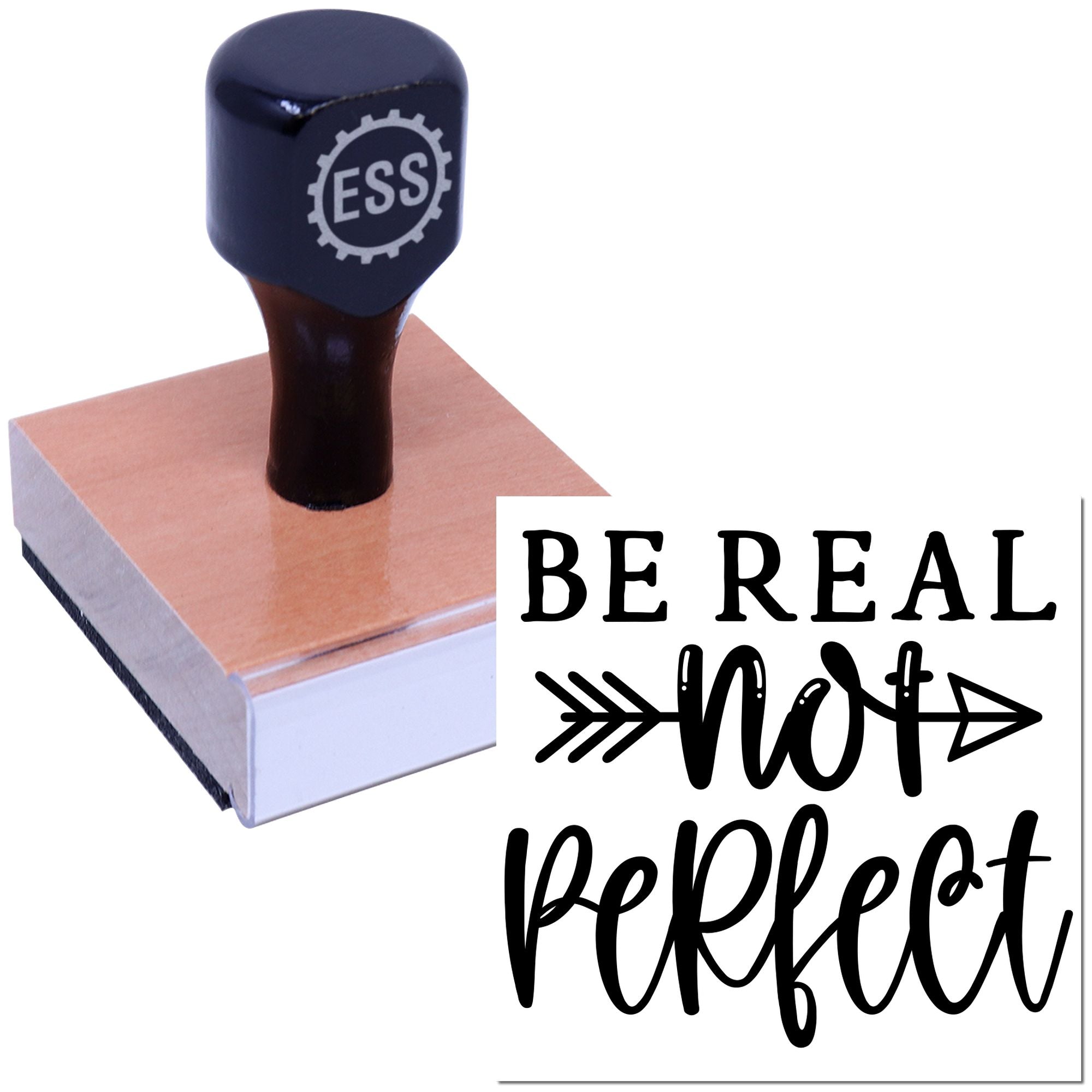 Authentic Over Perfect Greeting Card Rubber Stamp