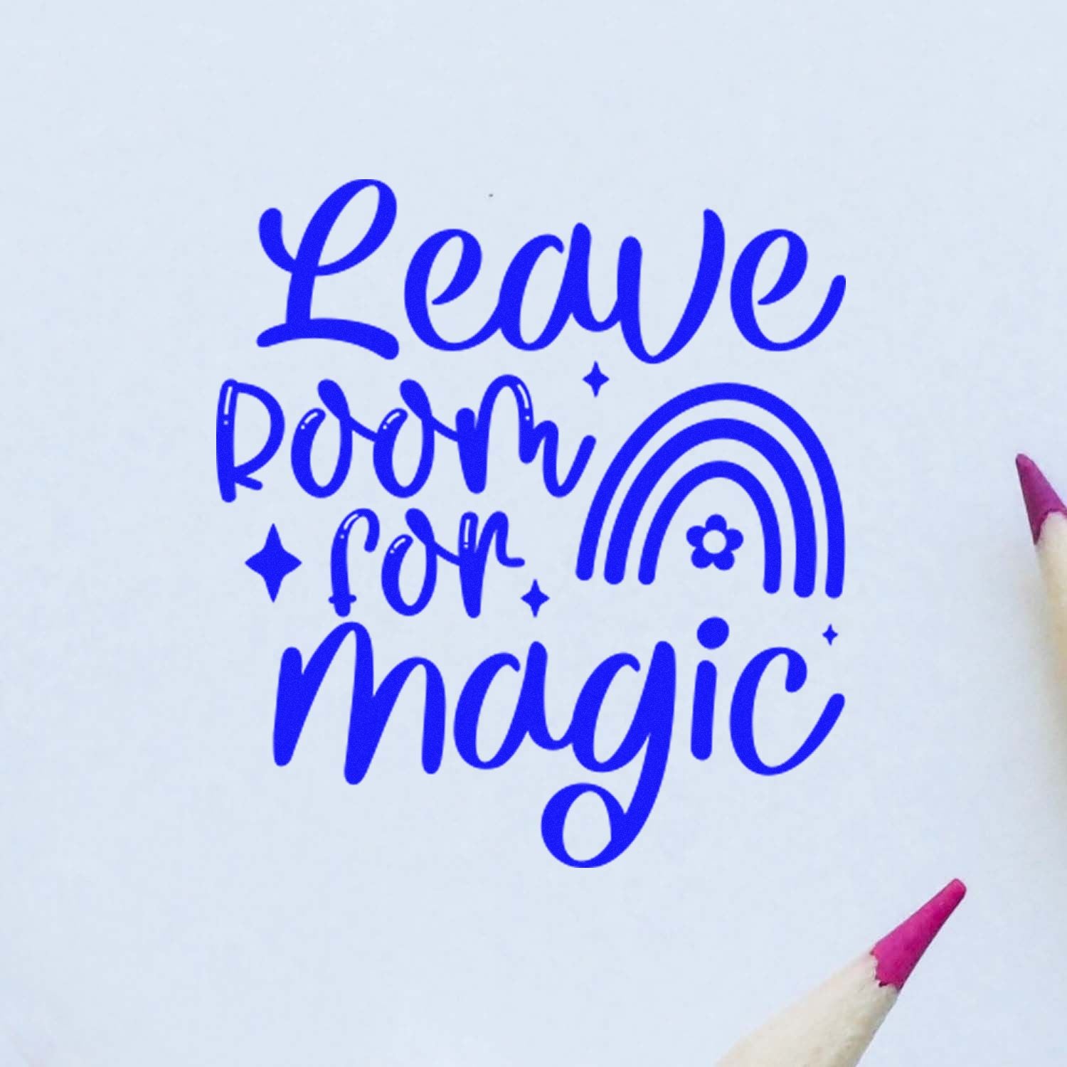 Duo Whimsical Rainbow Leave Room Magic Hand Stamp