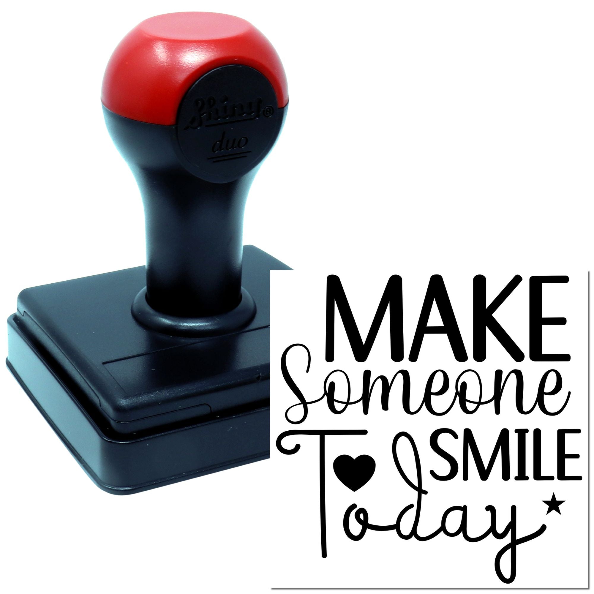 Duo Handlettered Heart Smile Inspirational Quote Hand Stamp