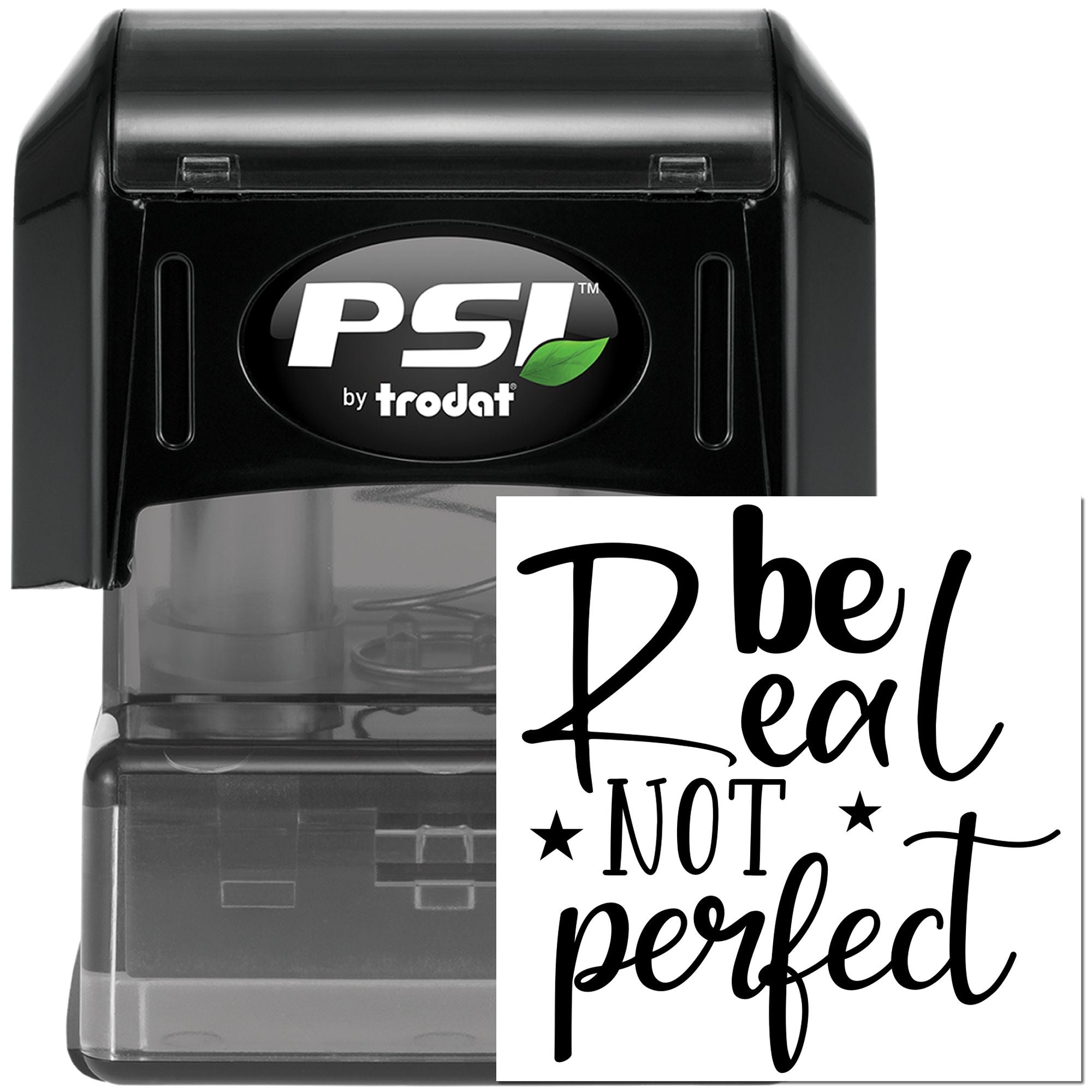 Pre-Inked Real Over Perfection Place Card Stamp