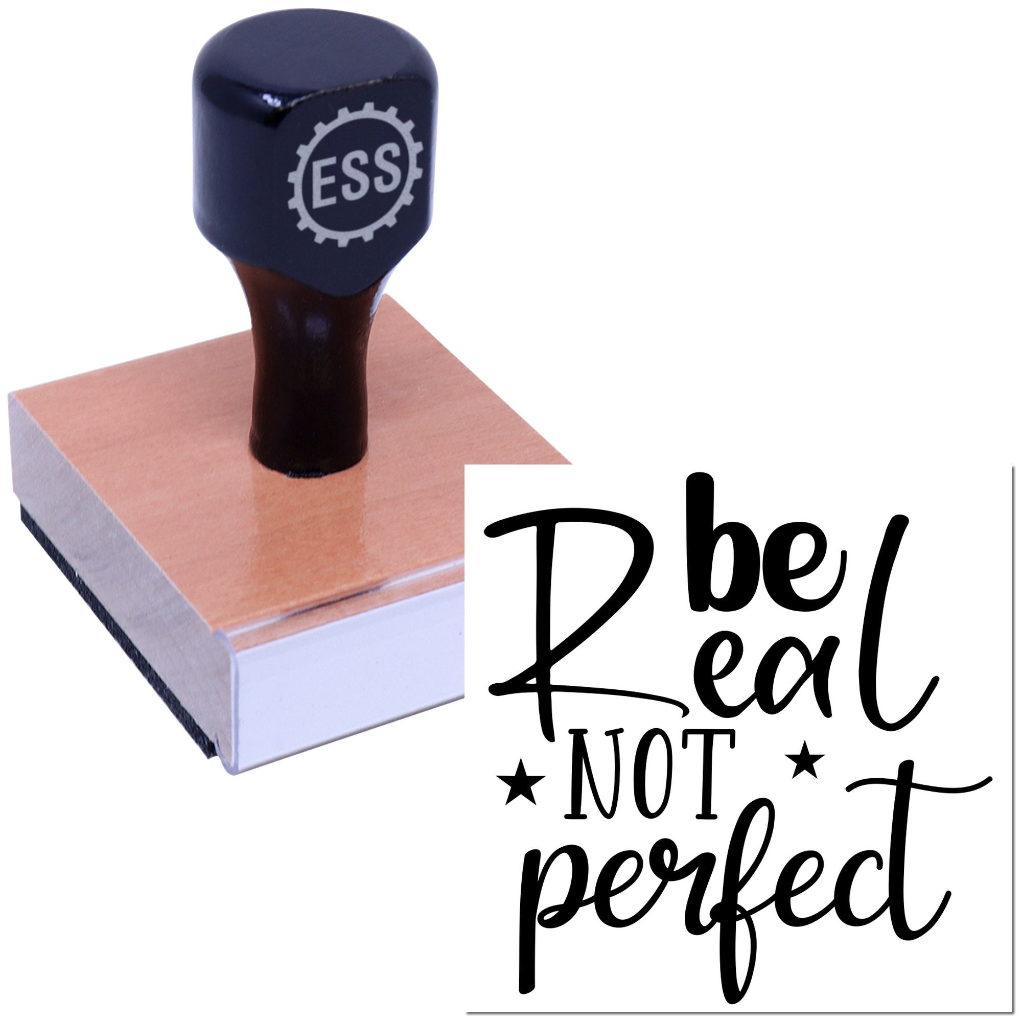 Real Over Perfect Scrapbook Rubber Stamp
