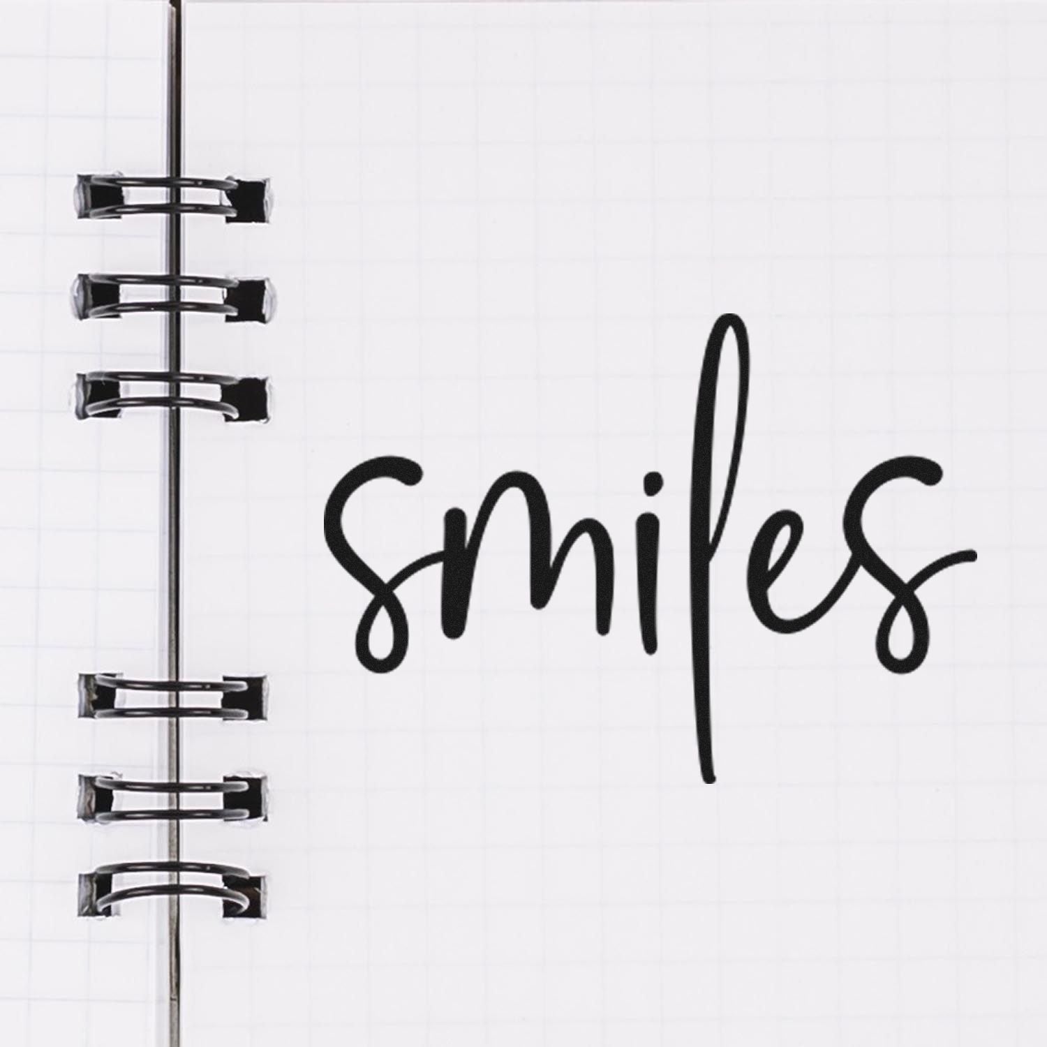 Duo Black Cursive Smiles Minimalist Print Hand Stamp